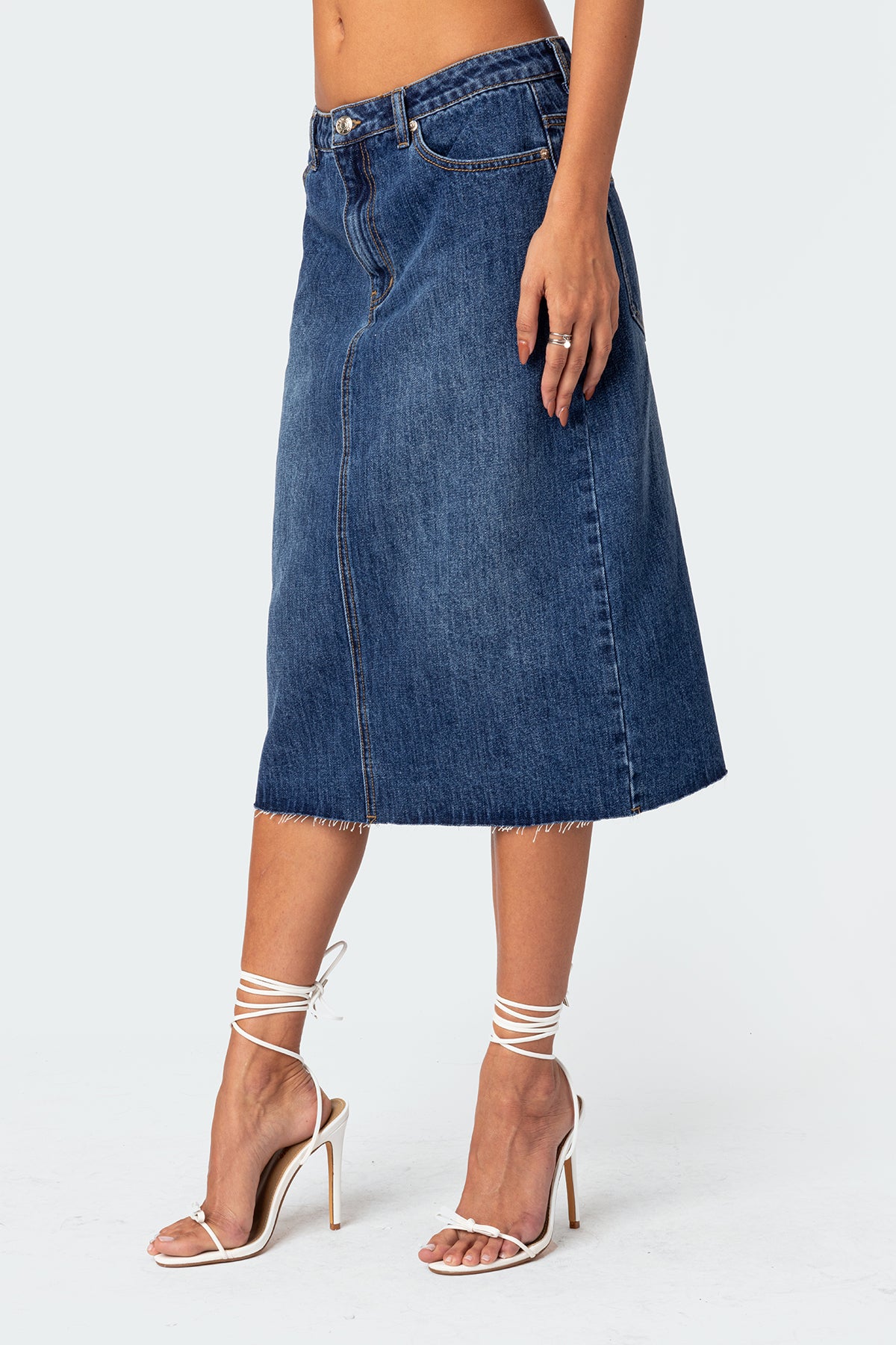 Mirah Denim Midi Skirt - Image 3