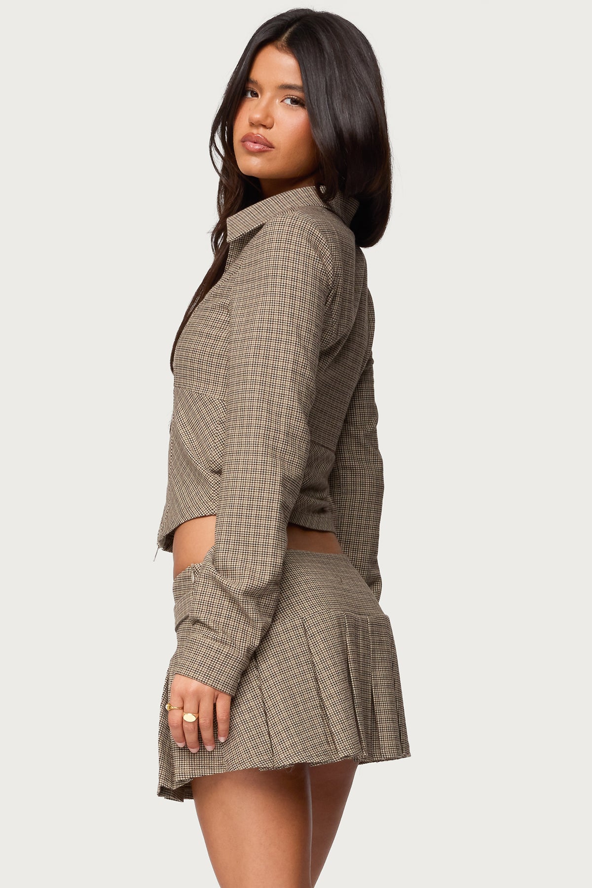Lockette Plaid Zip Up Top - Image 4