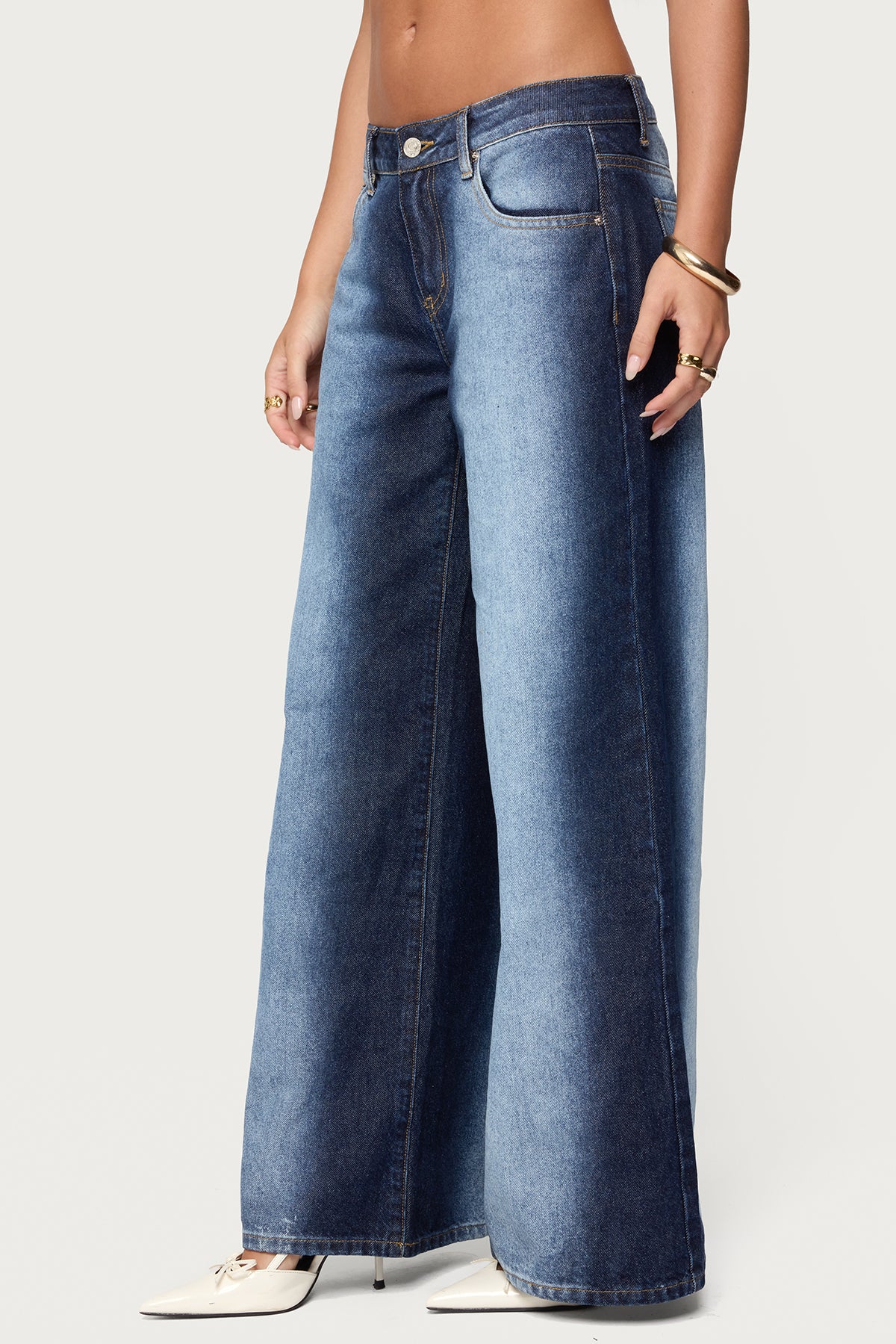 Ema Bleach Washed Low Rise Baggy Jeans - Image 3