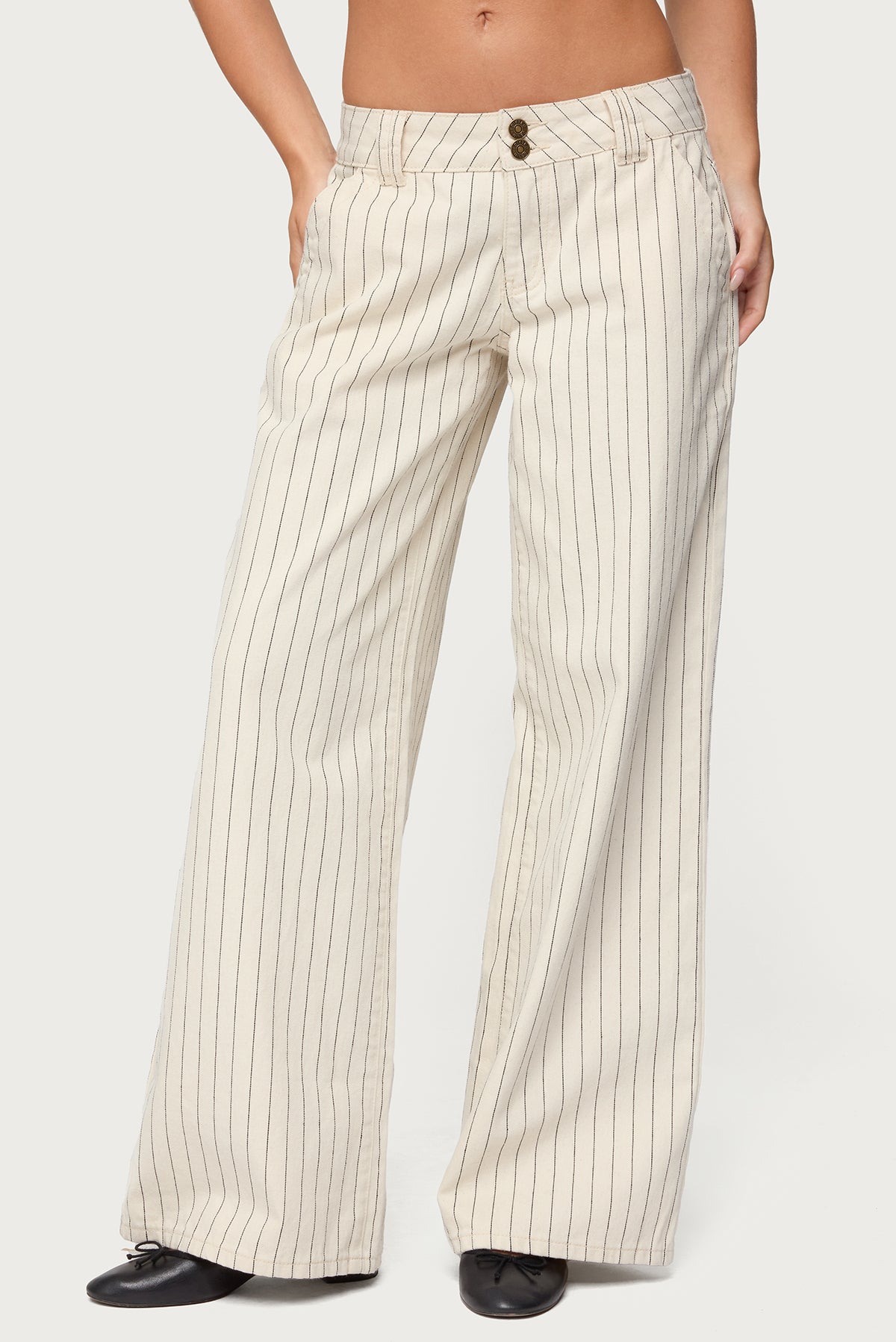Cory Striped Low Rise Baggy Jeans - Image 2
