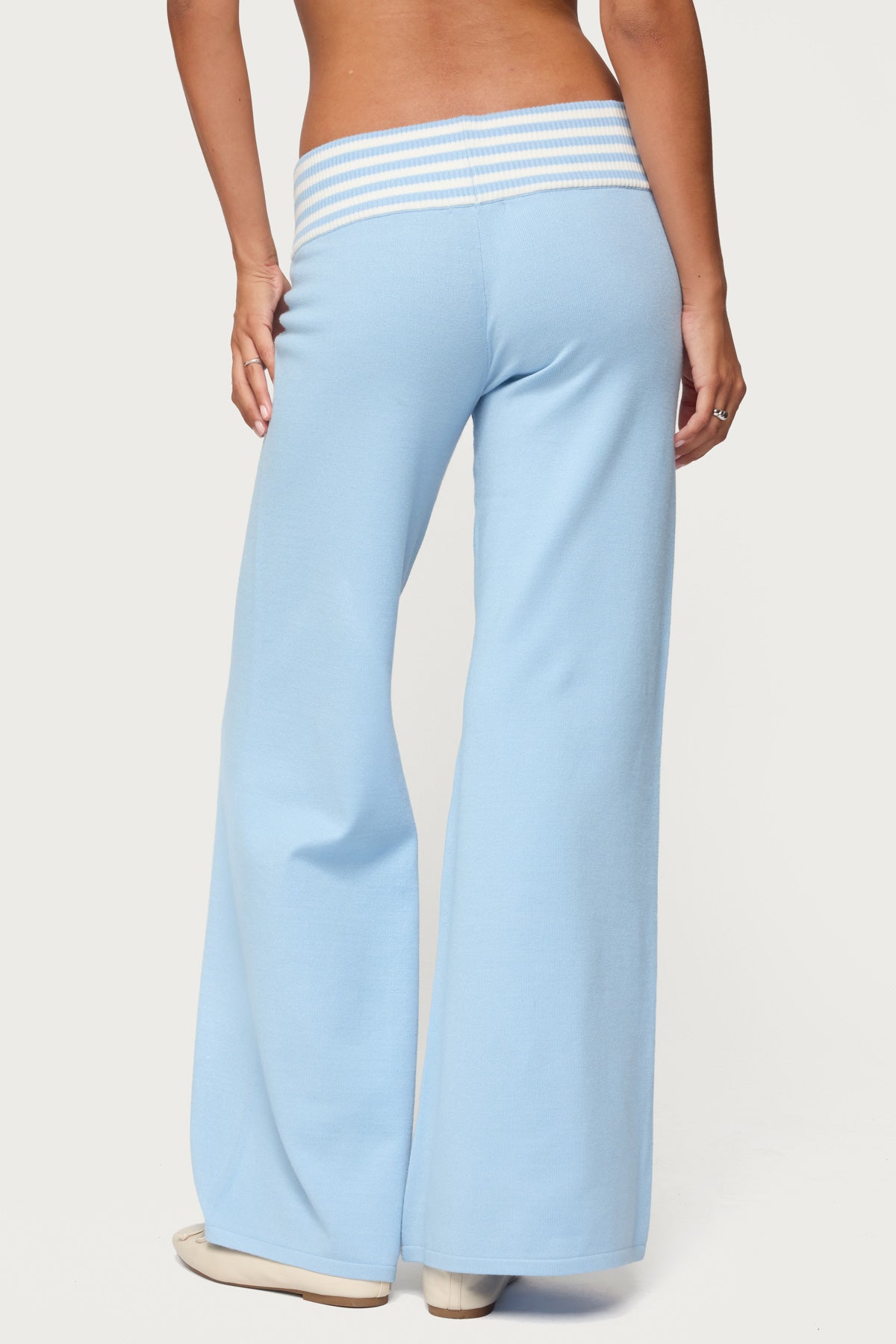 Clarisse Stripey Flared Knit Pants - Image 5