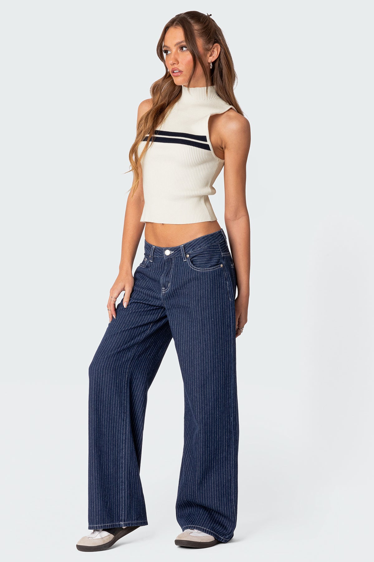 Eliza Ribbed High Neck Top - Image 5