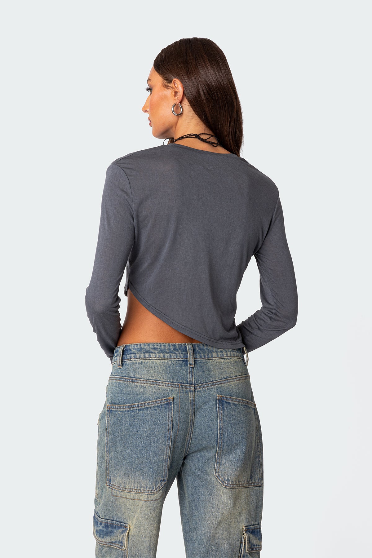 Asymmetric Long Sleeve T Shirt - Image 5