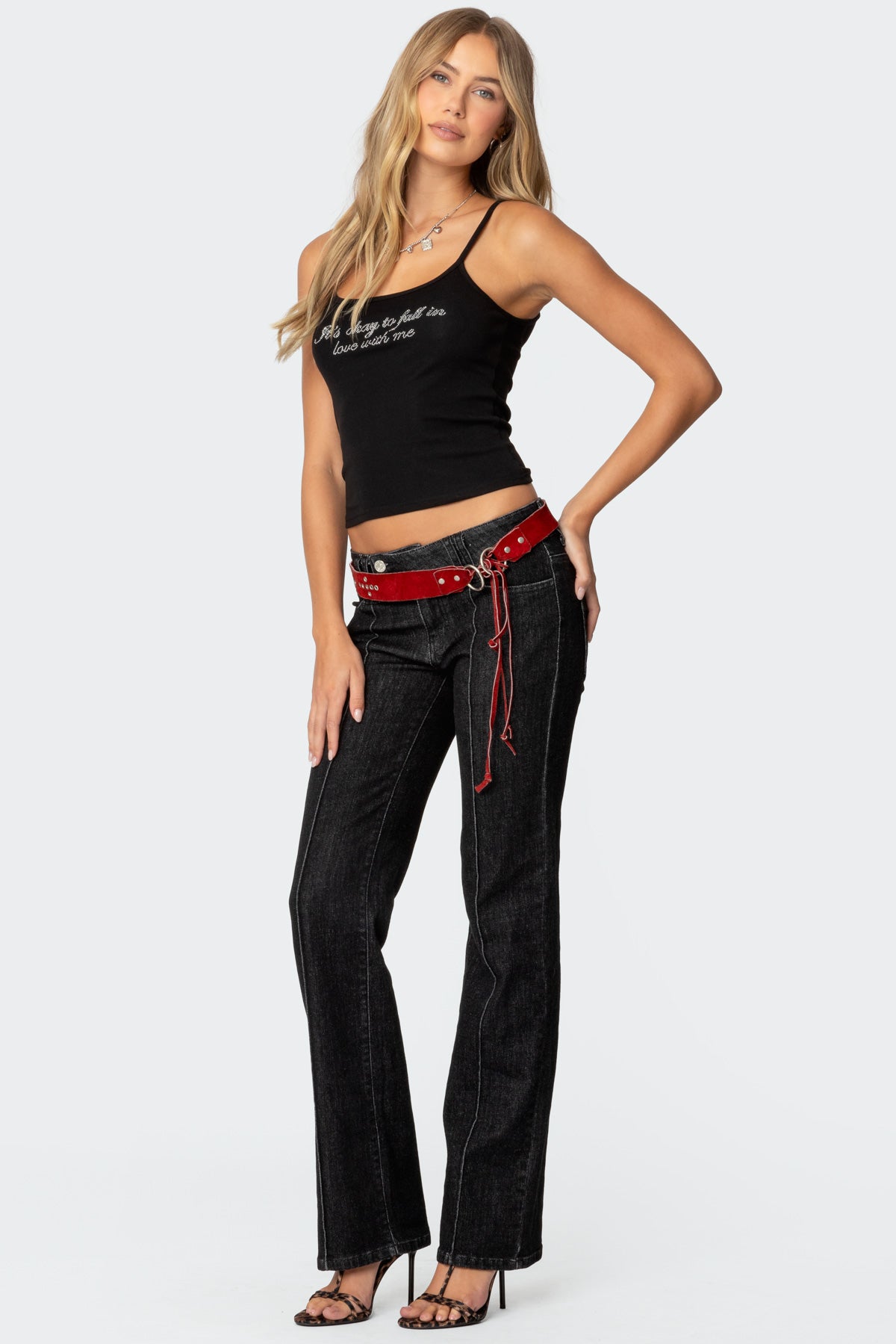 Fall In Love Rhinestone Tank Top - Image 4
