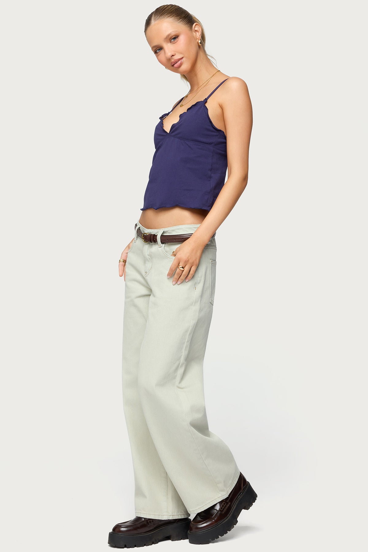Petite Raelynn Washed Low Rise Baggy Jeans - Image 4