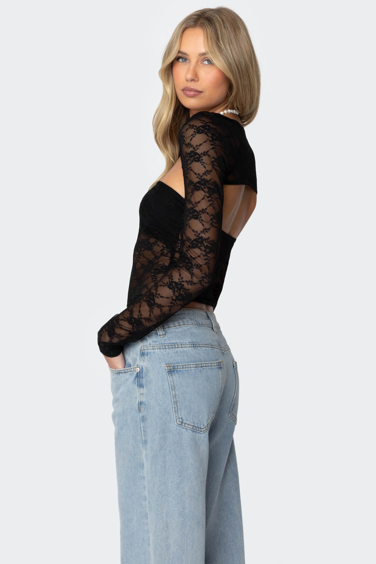 Addison Sheer Lace Two Piece Top - Image 5