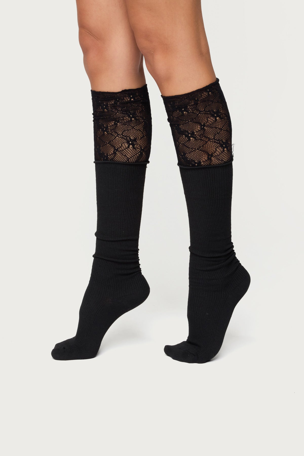 Lacey Layered Knee High Socks - Image 2