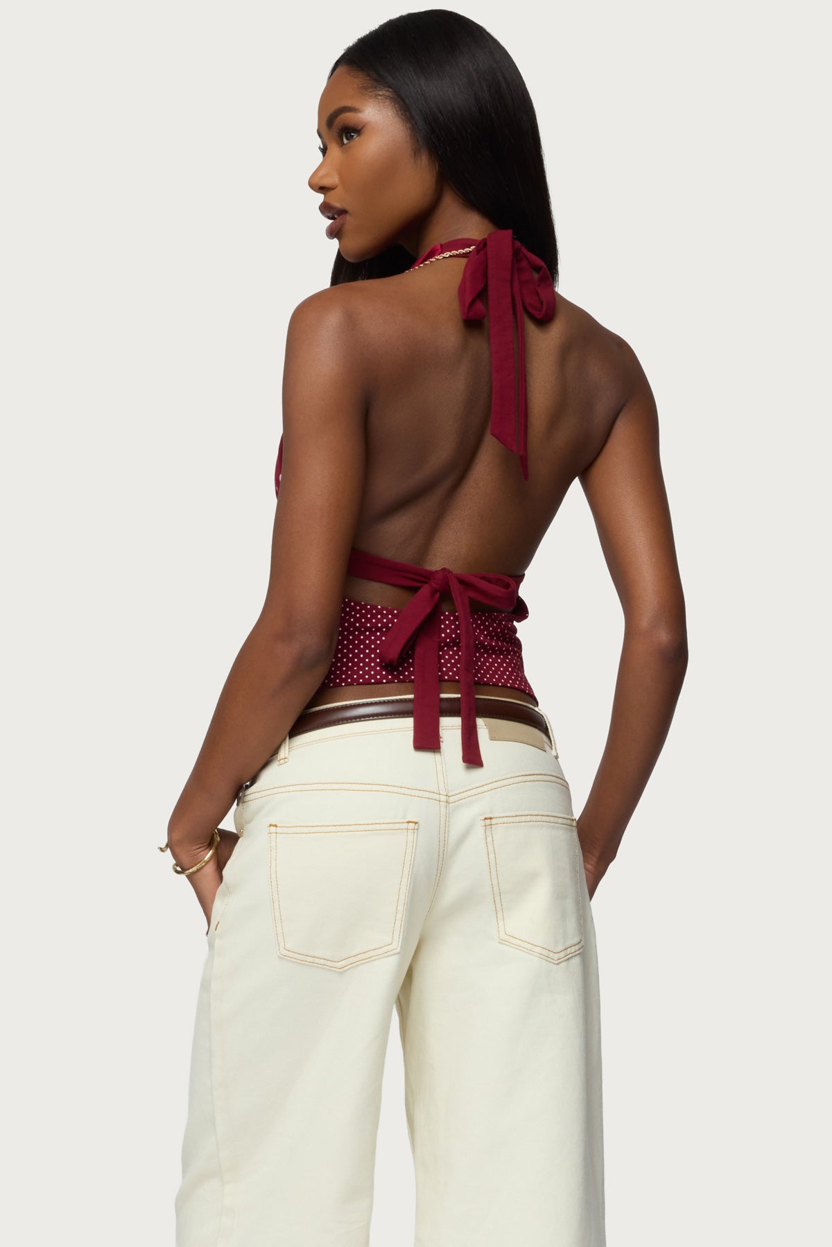 Ginny Mixed Polka Dot Halter Top - Image 5