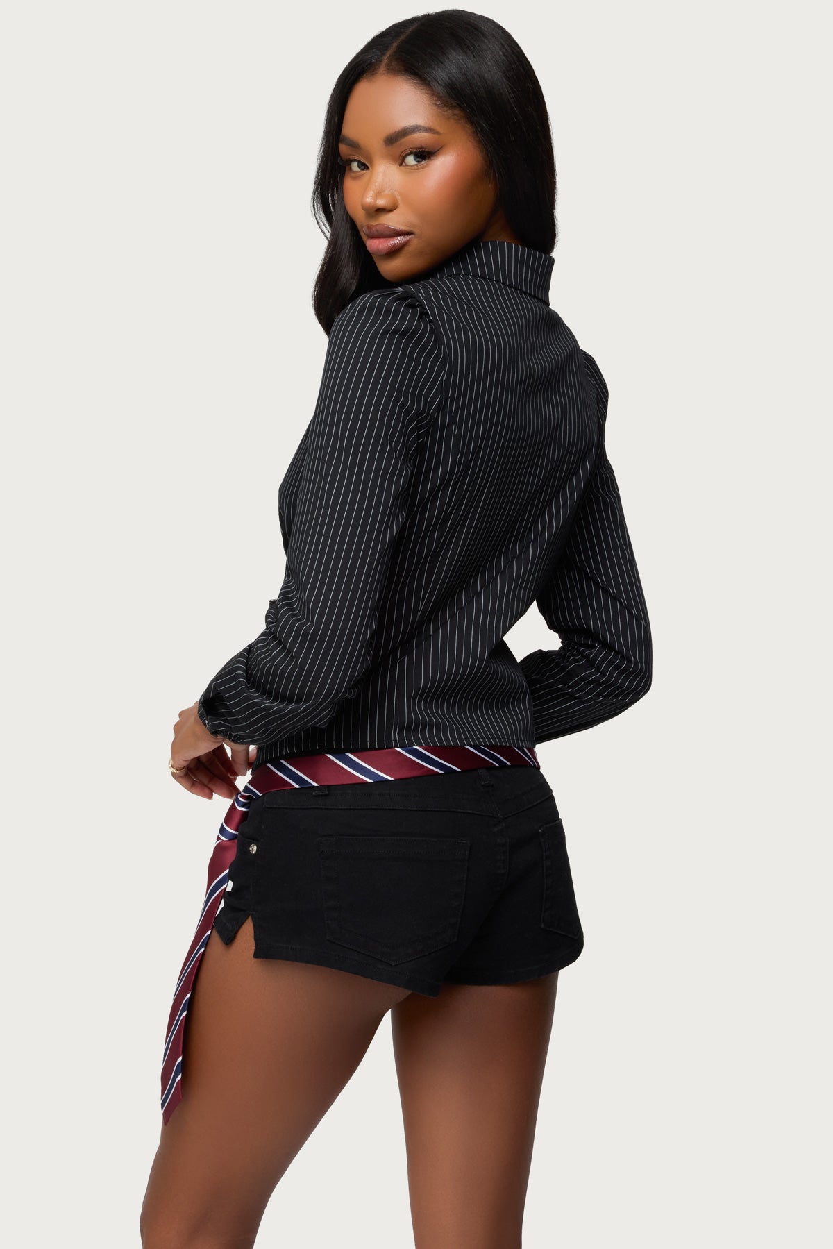 Tailored Pinstripe Button Up Shirt - Image 6