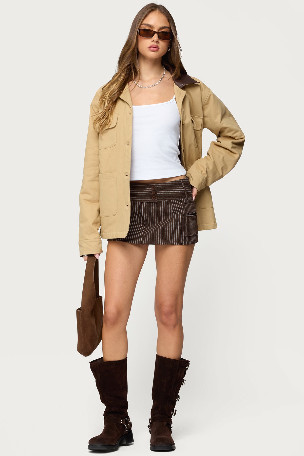 Lorna Pinstripe Mini Skort - Image 6