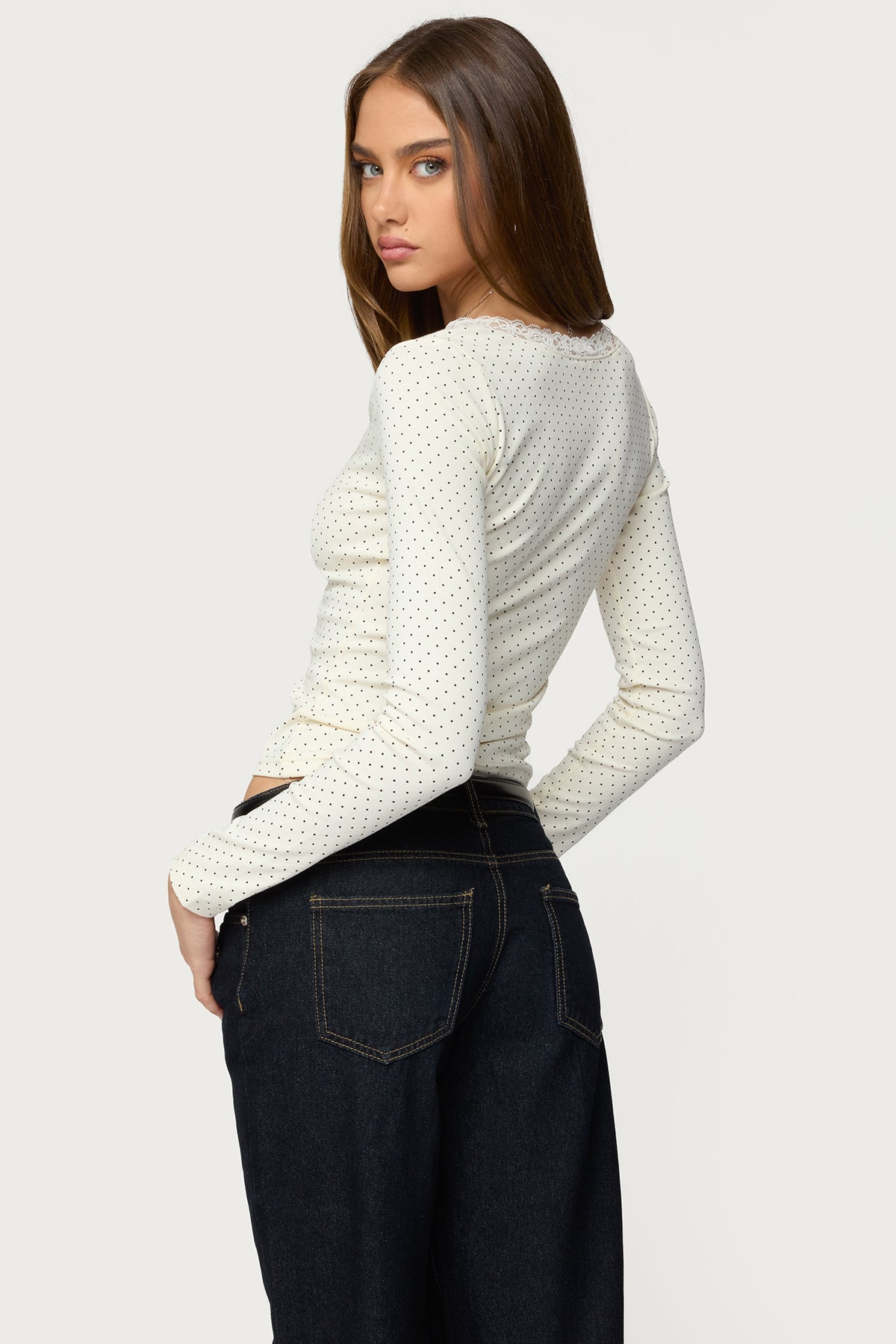 Morah Lacey Polka Dot Top - Image 5