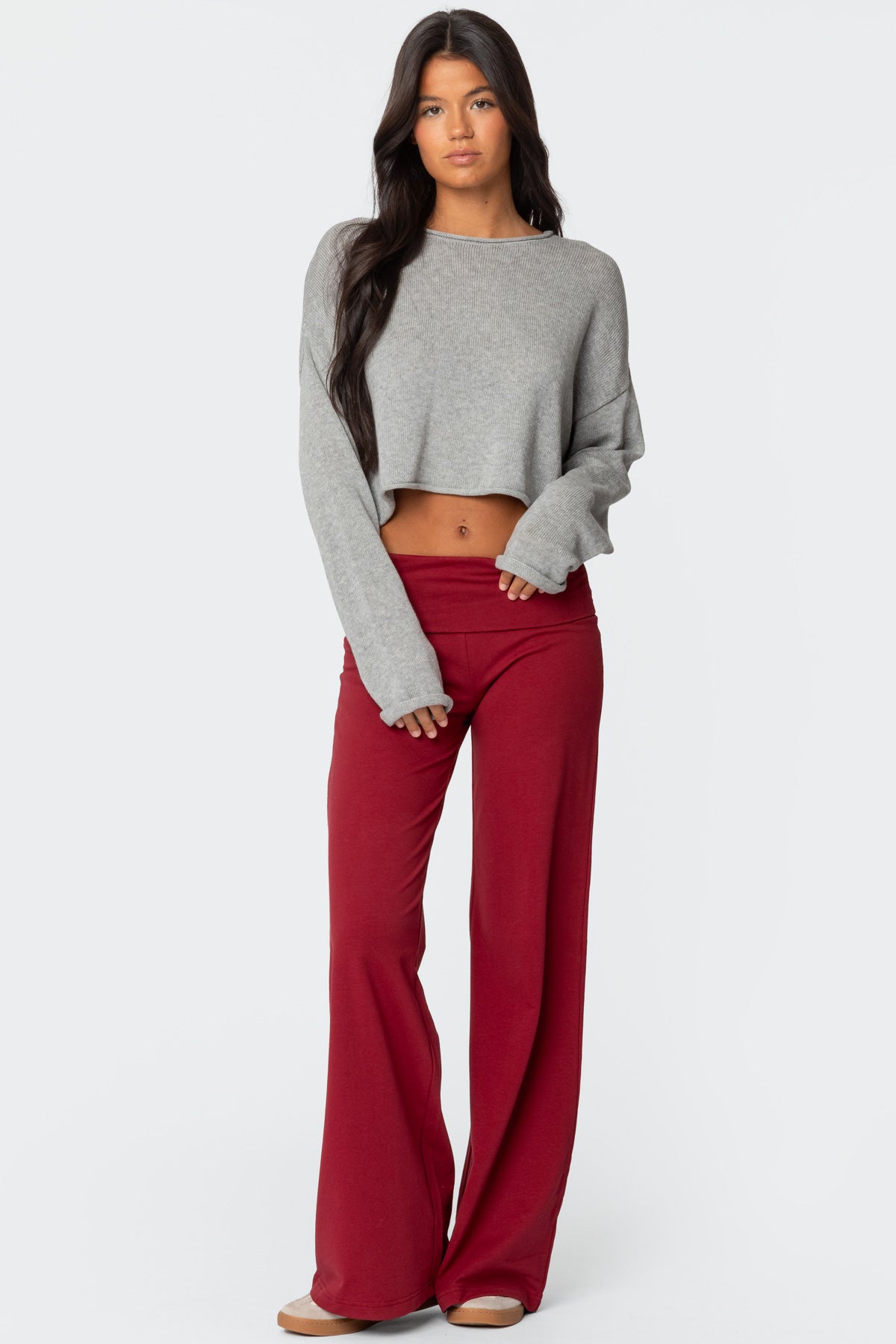 Wide Leg Foldover Pants - Image 5