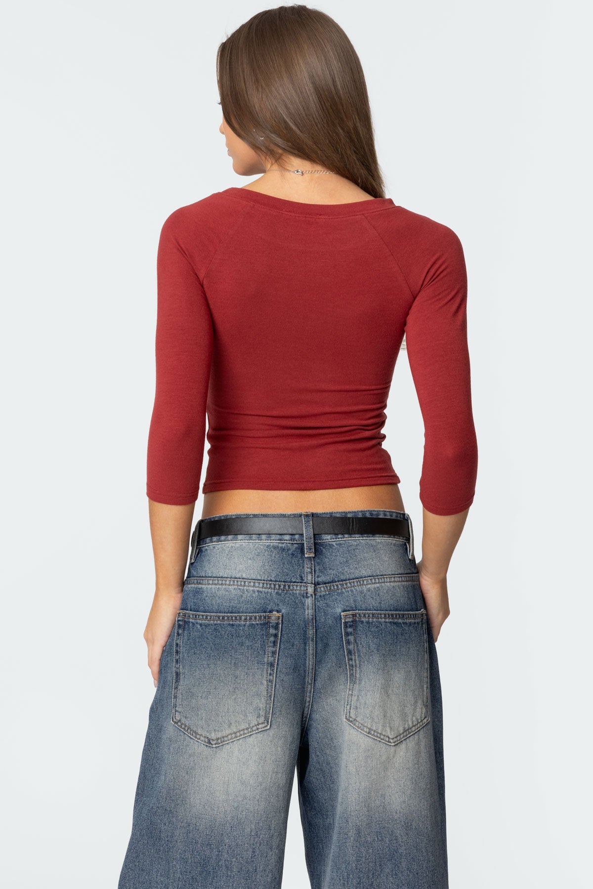 Mary Three-Quarter Sleeve Wide Neck Top - Image 5