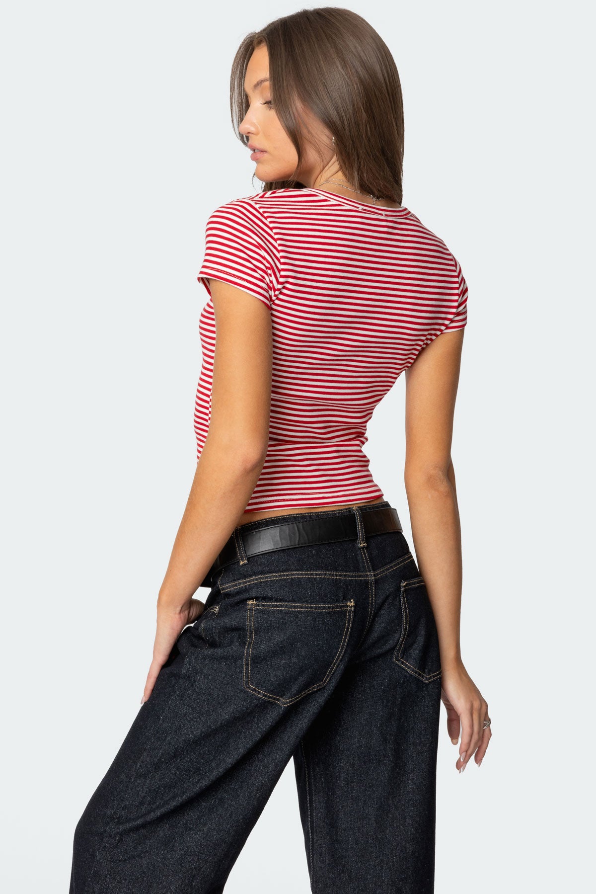 Kady Striped Henley T Shirt - Image 4