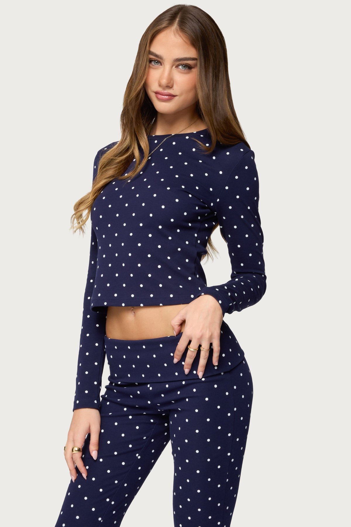 Daliya Polka Dot Long Sleeve Top - Image 4