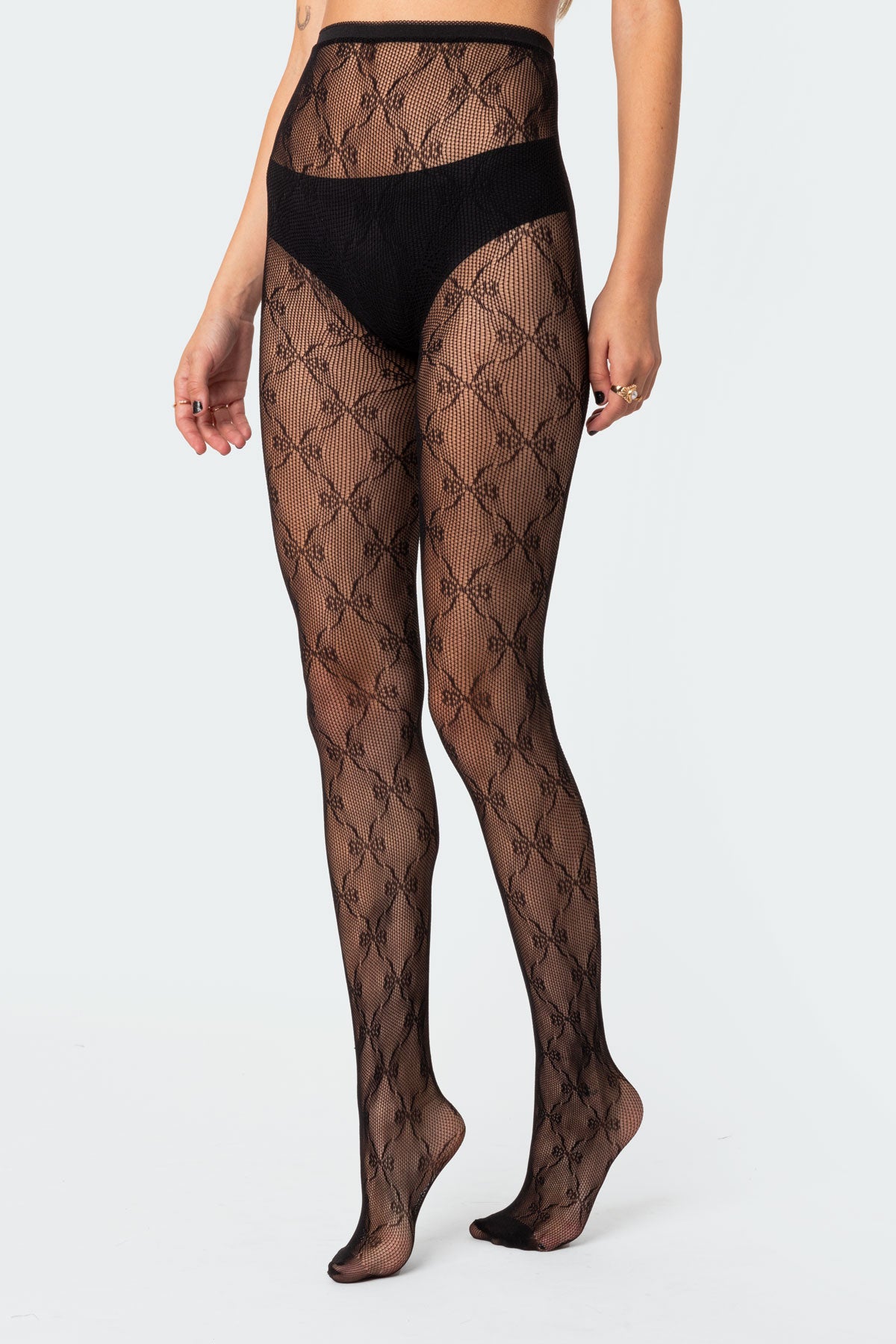 Embroidered Lacey Tights - Image 2
