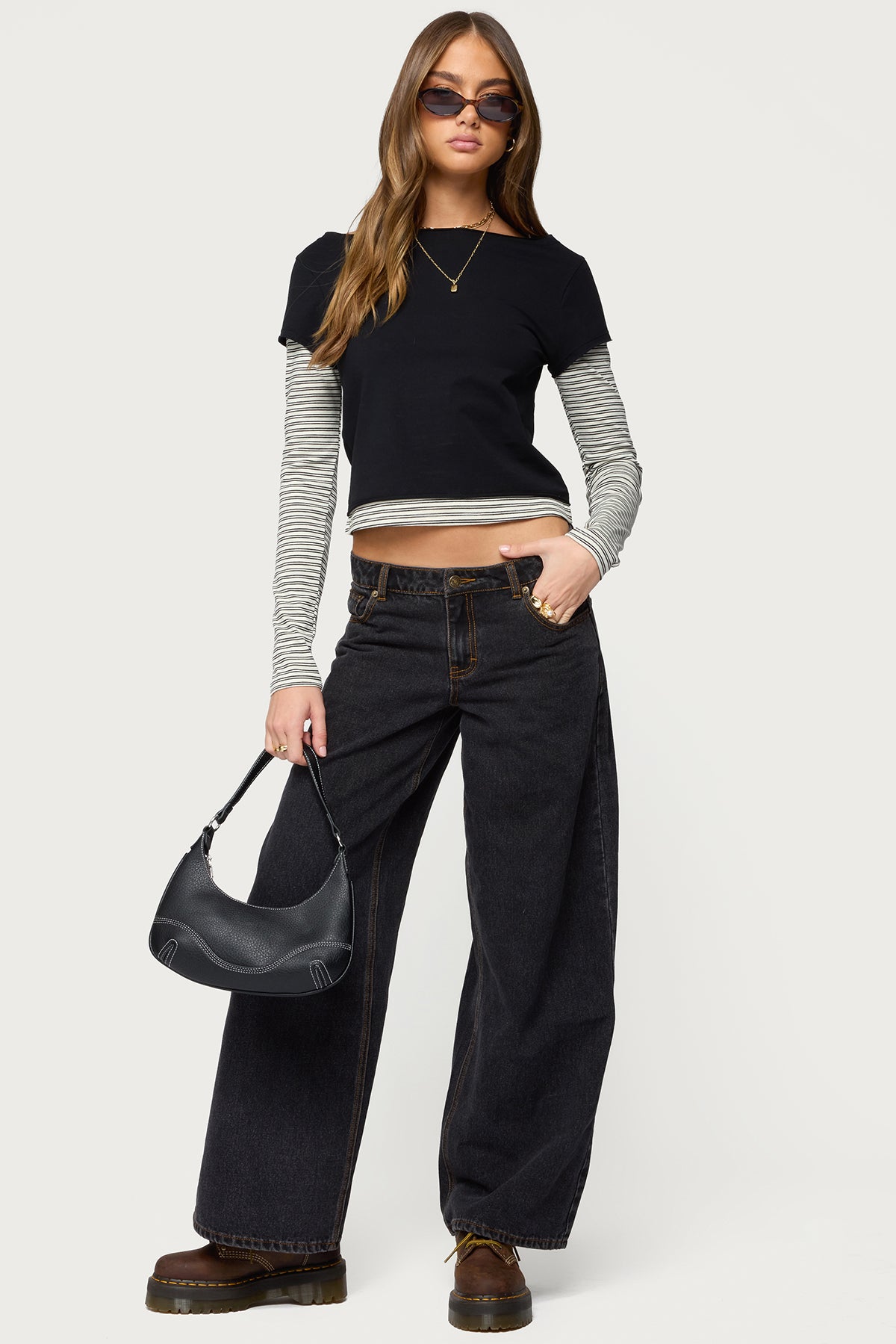 Layered Stripey Long Sleeve T Shirt - Image 2