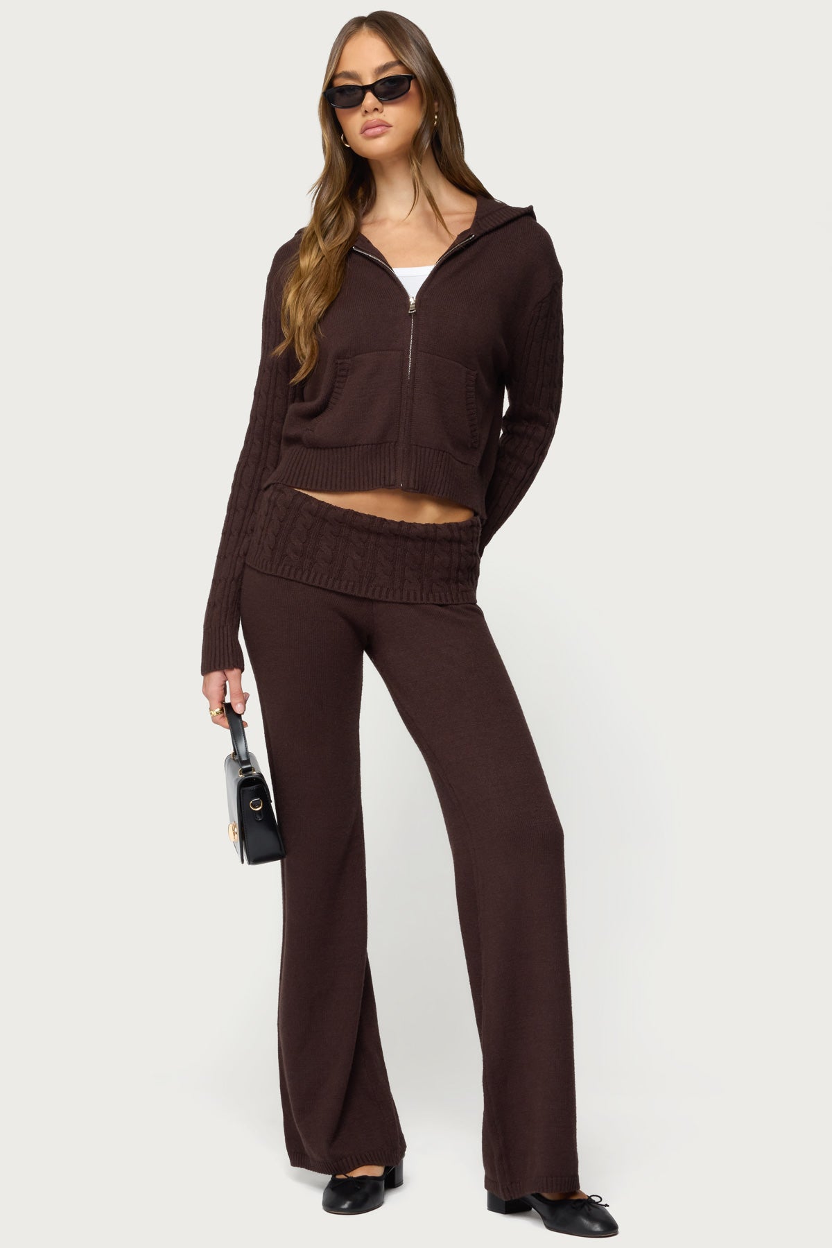Lula Cable Knit Zip Up Hoodie - Image 2