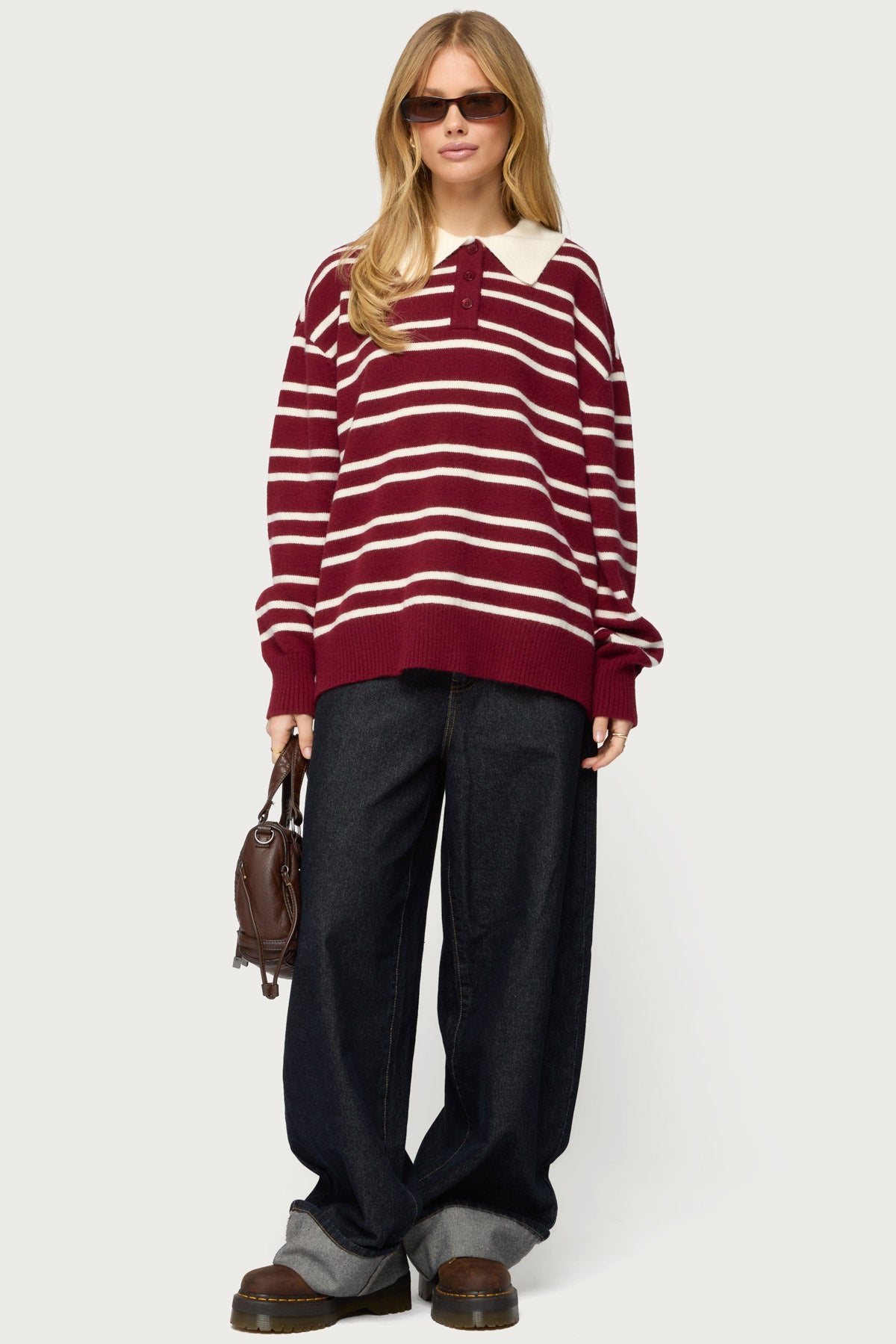 Rilynn Striped Polo Sweater - Image 3