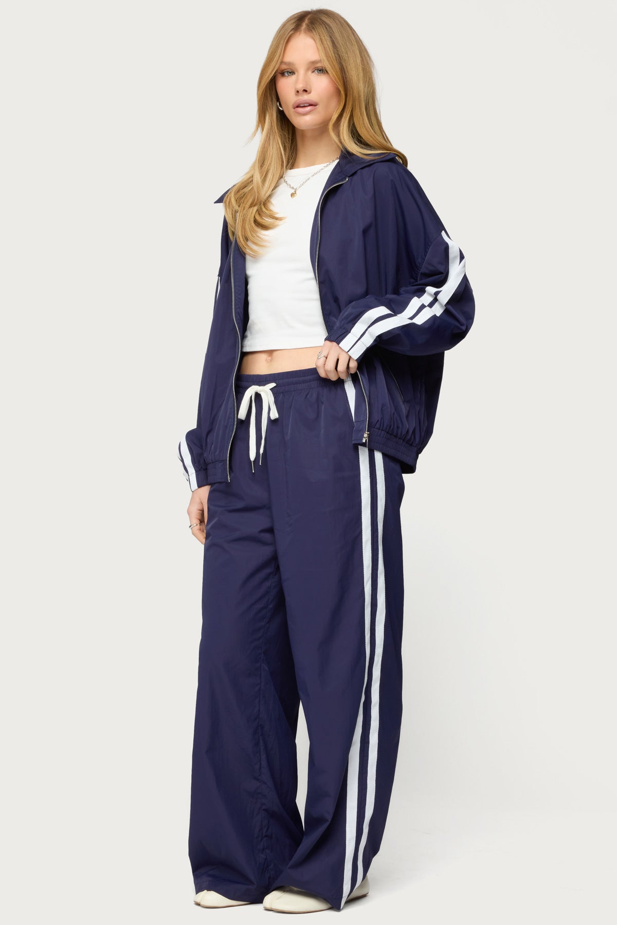 Kieran Stripey Nylon Track Jacket - Image 4