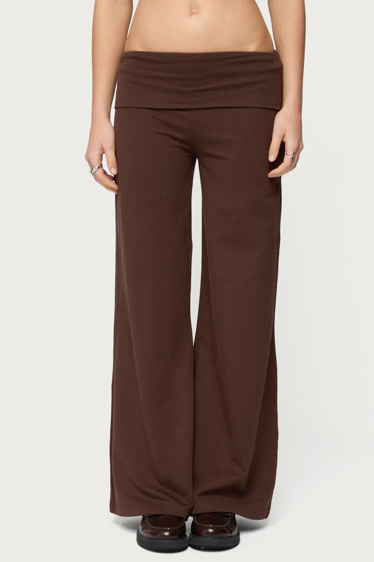 Petite Wide Leg Fold Over Pants - Image 2