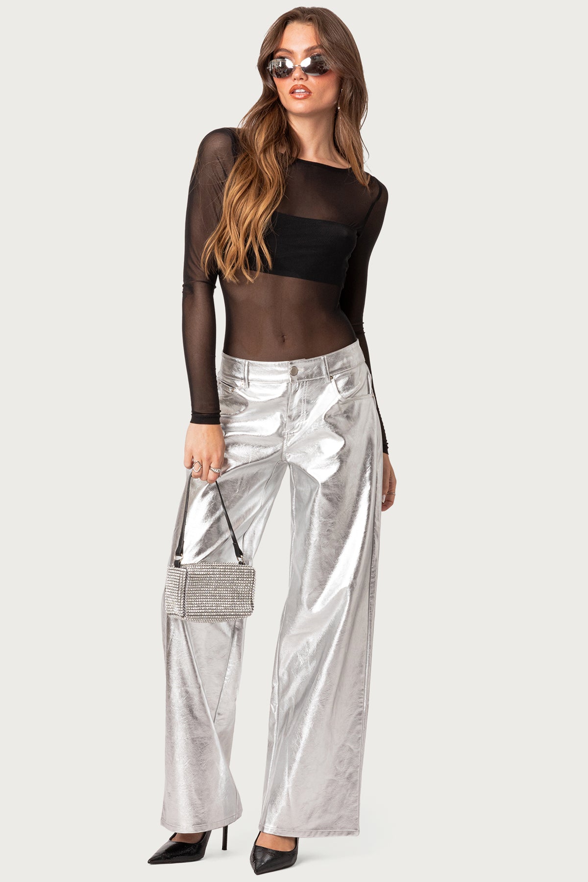 Sheer Mesh Bandeau Bodysuit - Image 2
