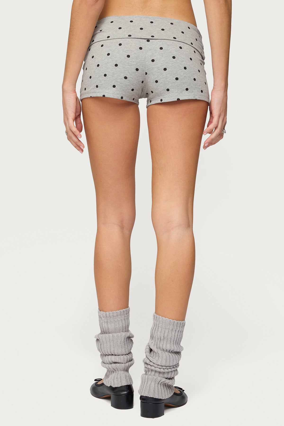 Chelsie Polka Dot Foldover Shorts - Image 5