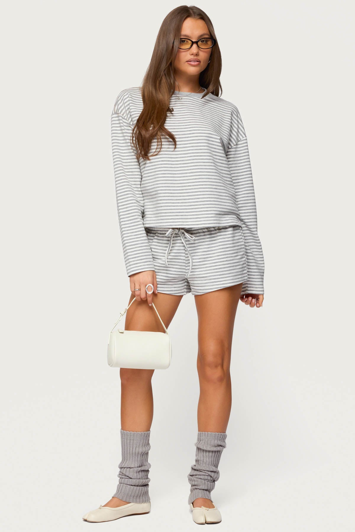 Jainee Striped Drawstring Shorts
