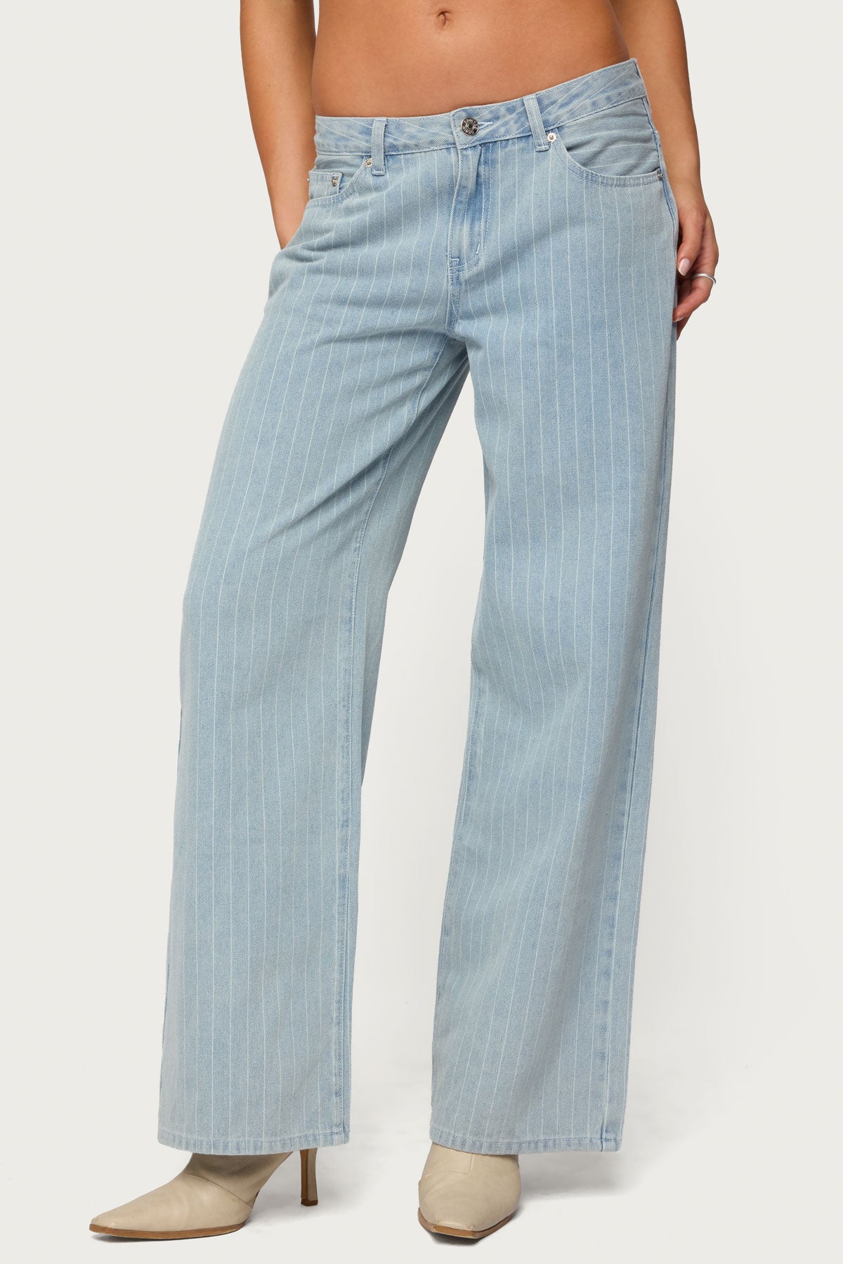 Pinstripe Low Rise Baggy Jeans - Image 2