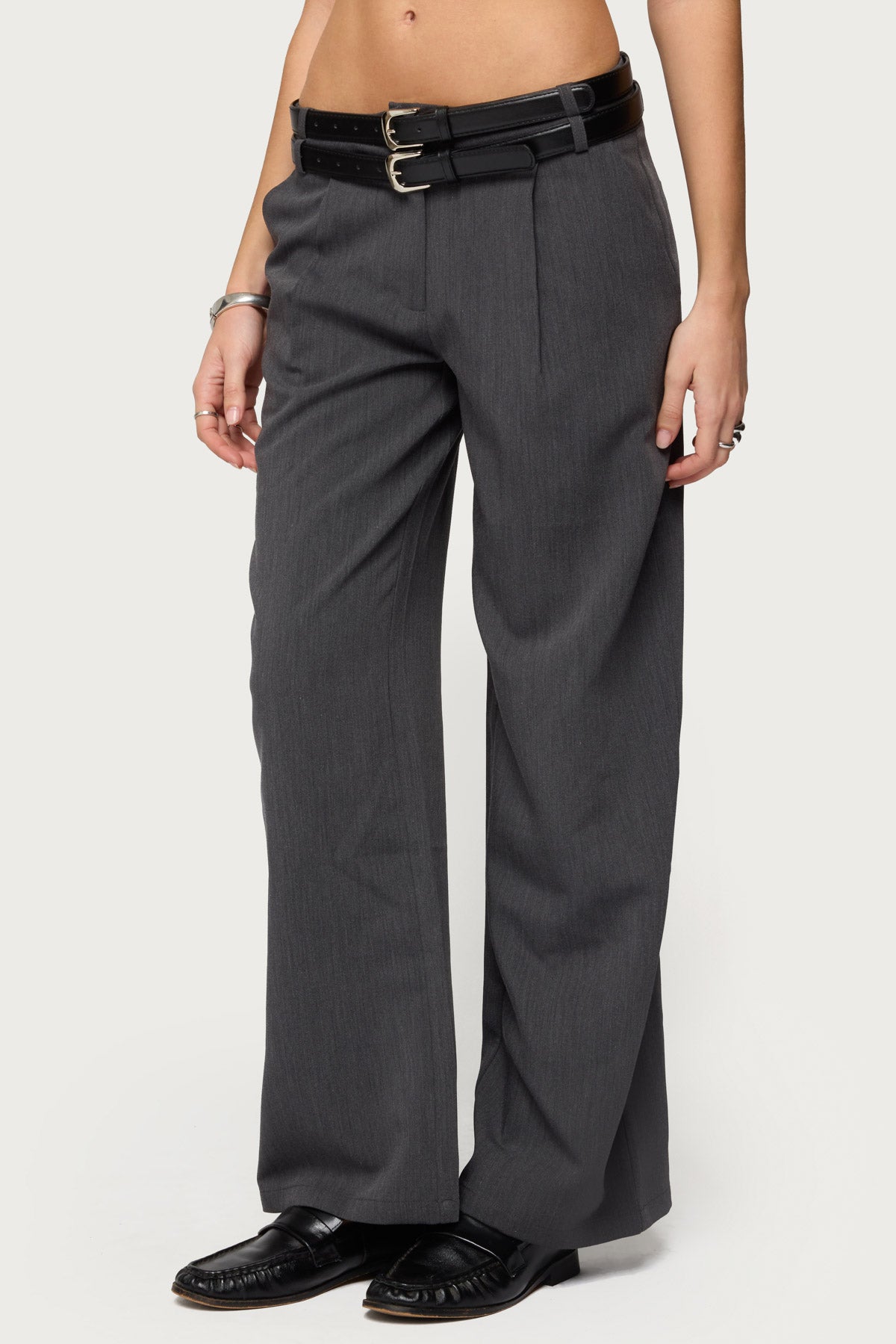 Andy Double Belt Straight Leg Tailored Pants - Image 3