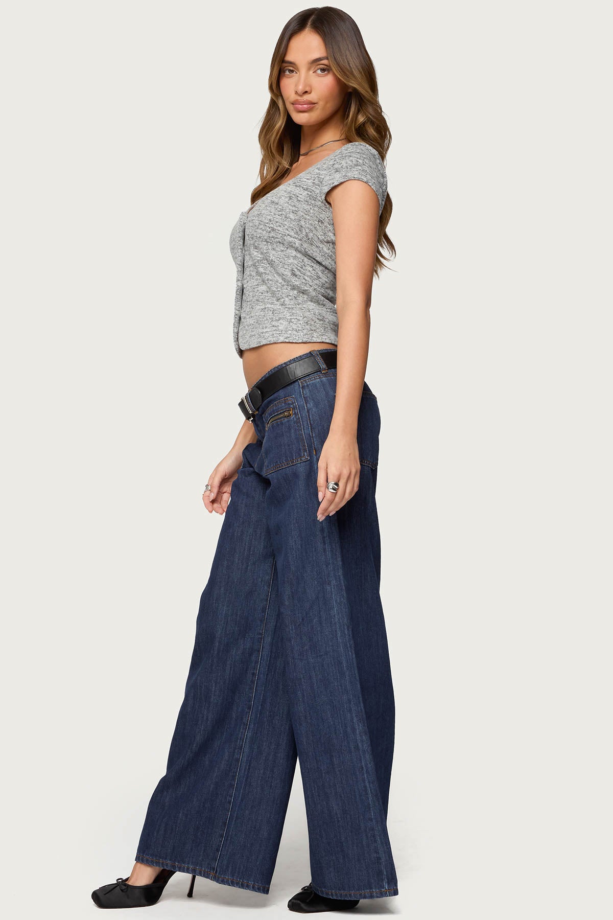 Jimena Low Rise Wide Leg Jeans - Image 3