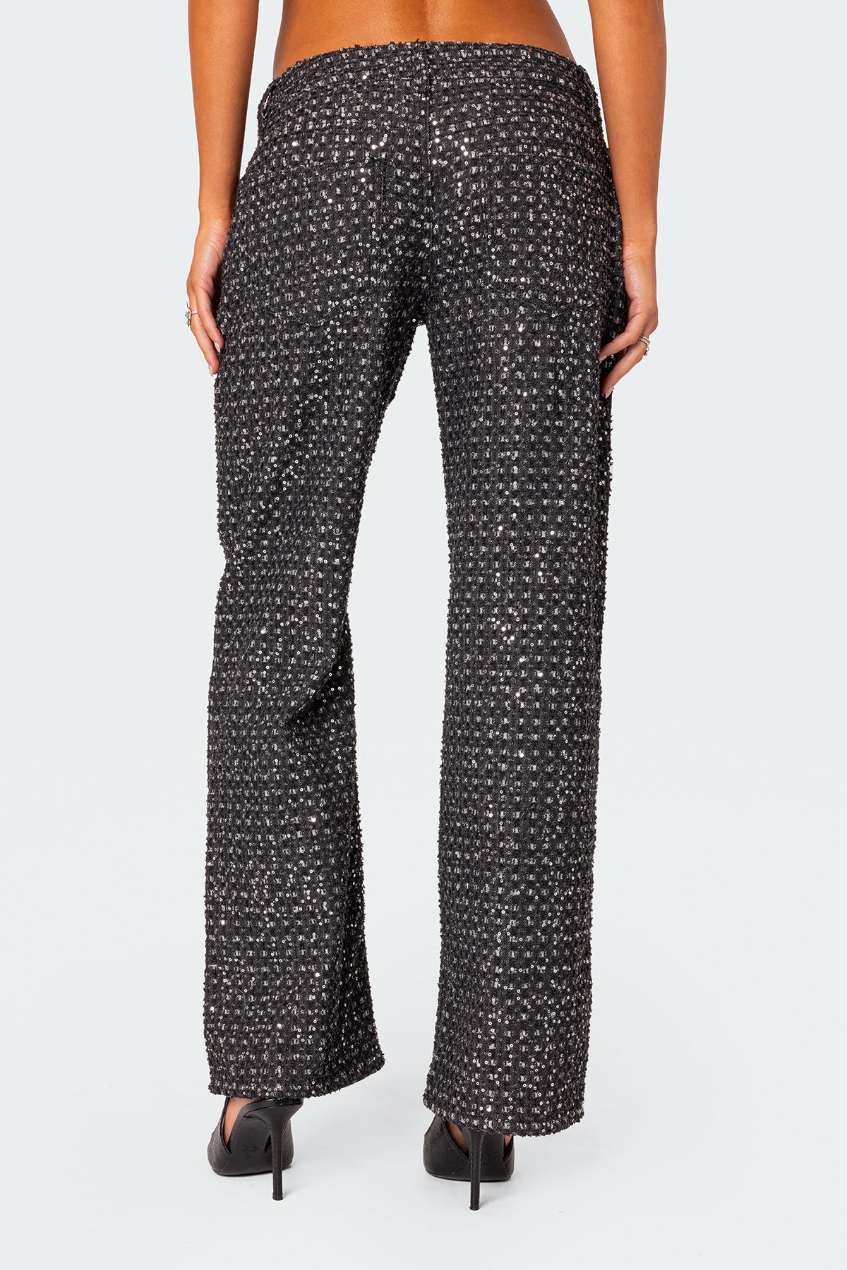 Nyah Sequin Low Rise Wide Leg Jeans - Image 4