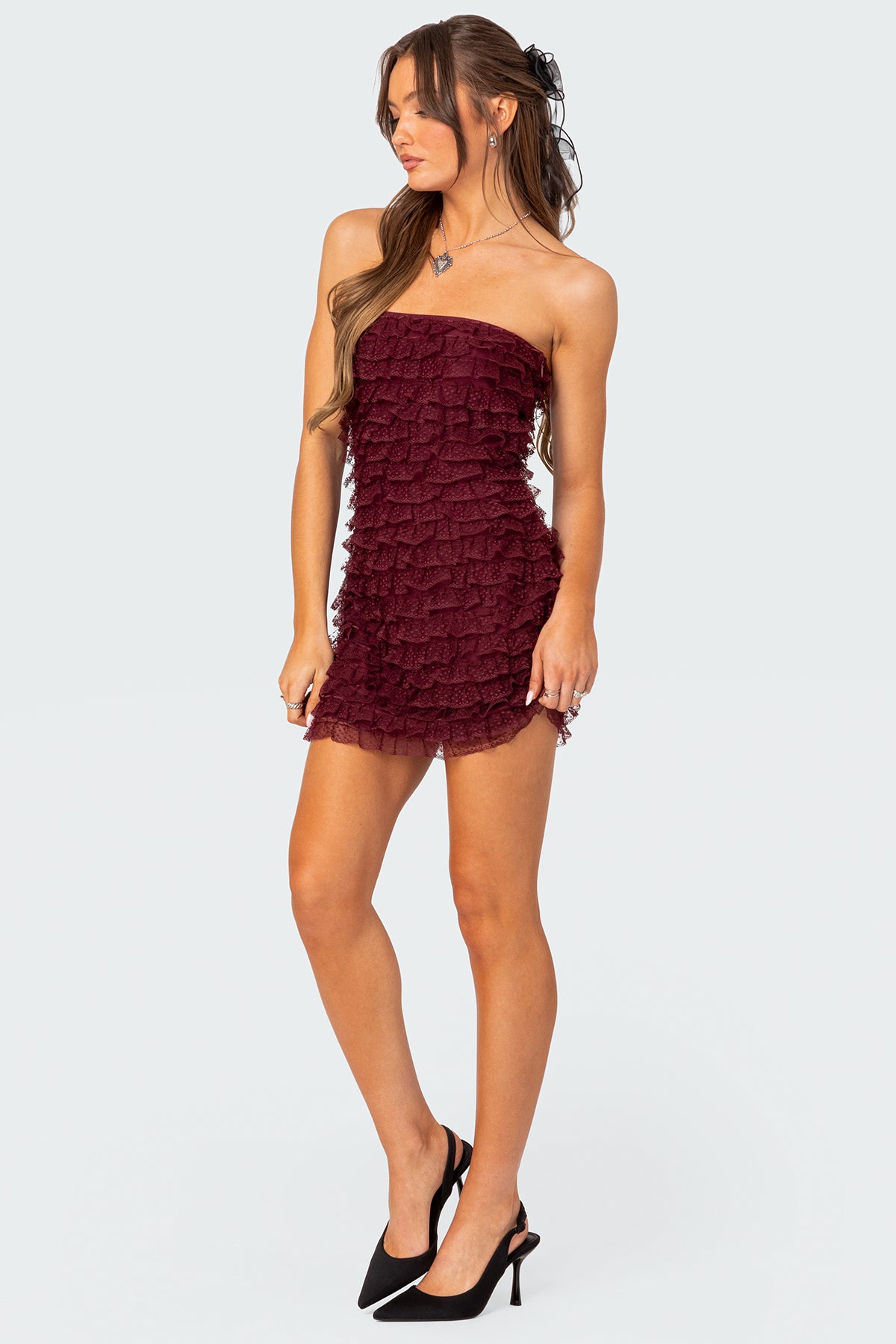 Rinna Ruffle Mini Dress - Image 3