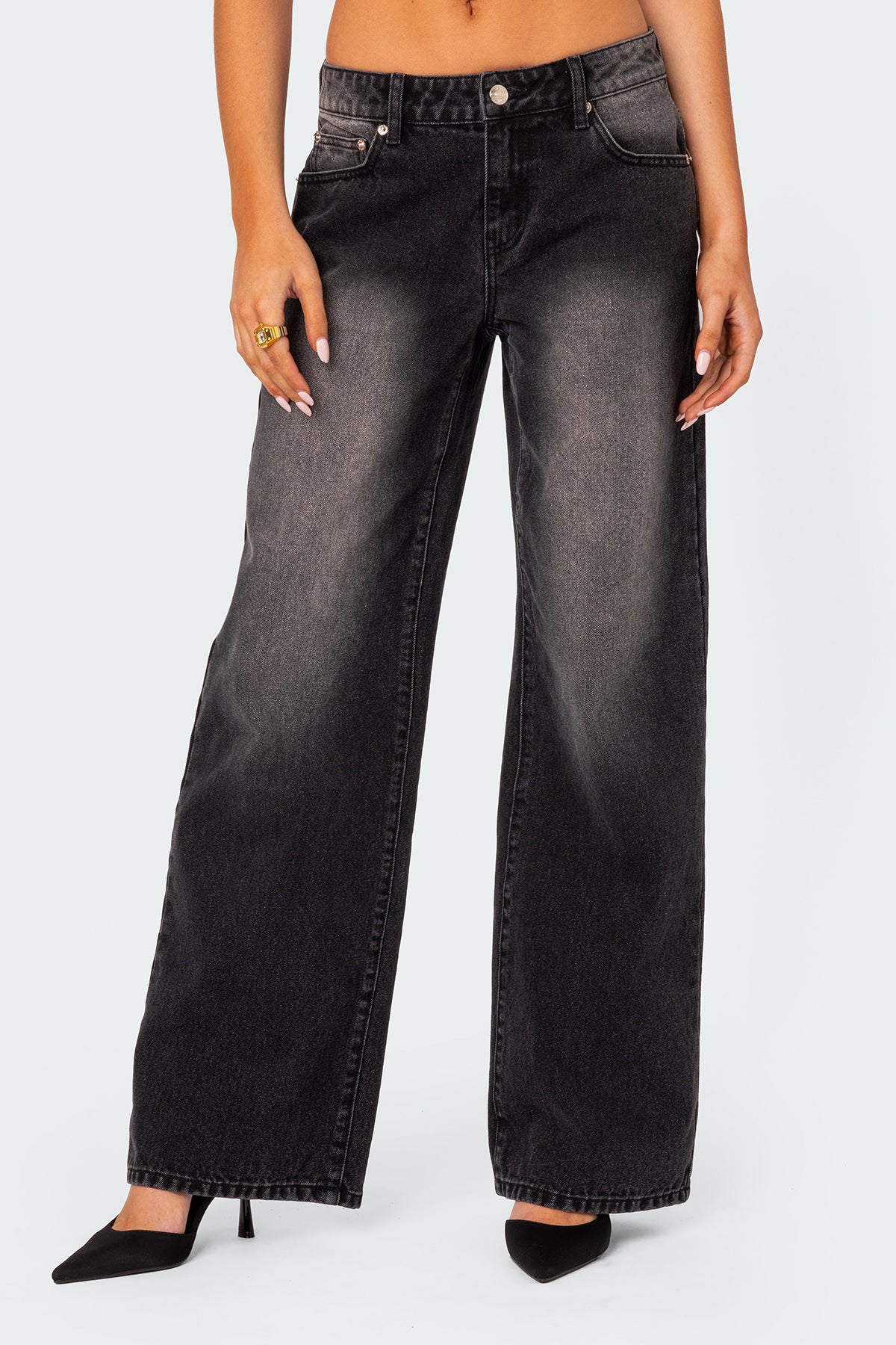 Magda Acid Wash Low Rise Baggy Jeans - Image 2