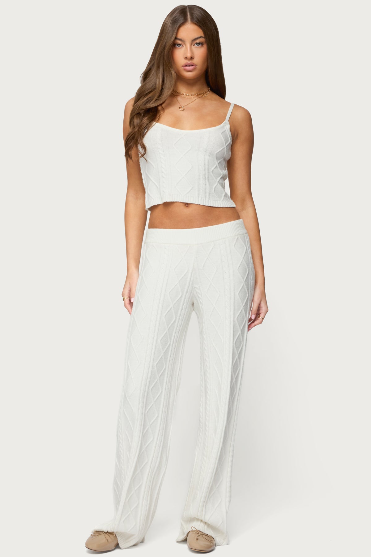 Louise Straight Leg Cable Knit Pants - Image 5