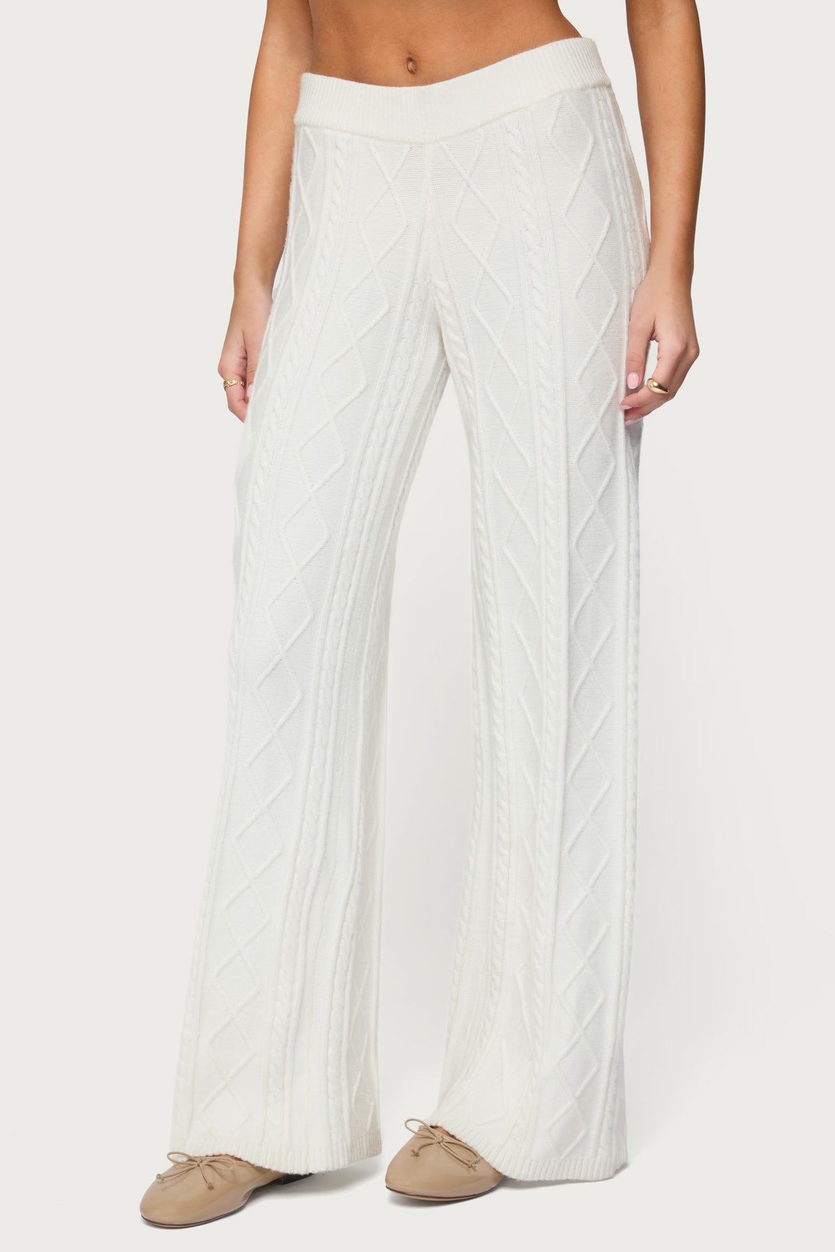 Louise Straight Leg Cable Knit Pants - Image 3