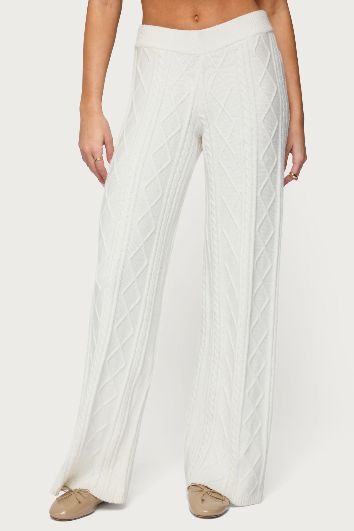 Louise Straight Leg Cable Knit Pants - Image 2