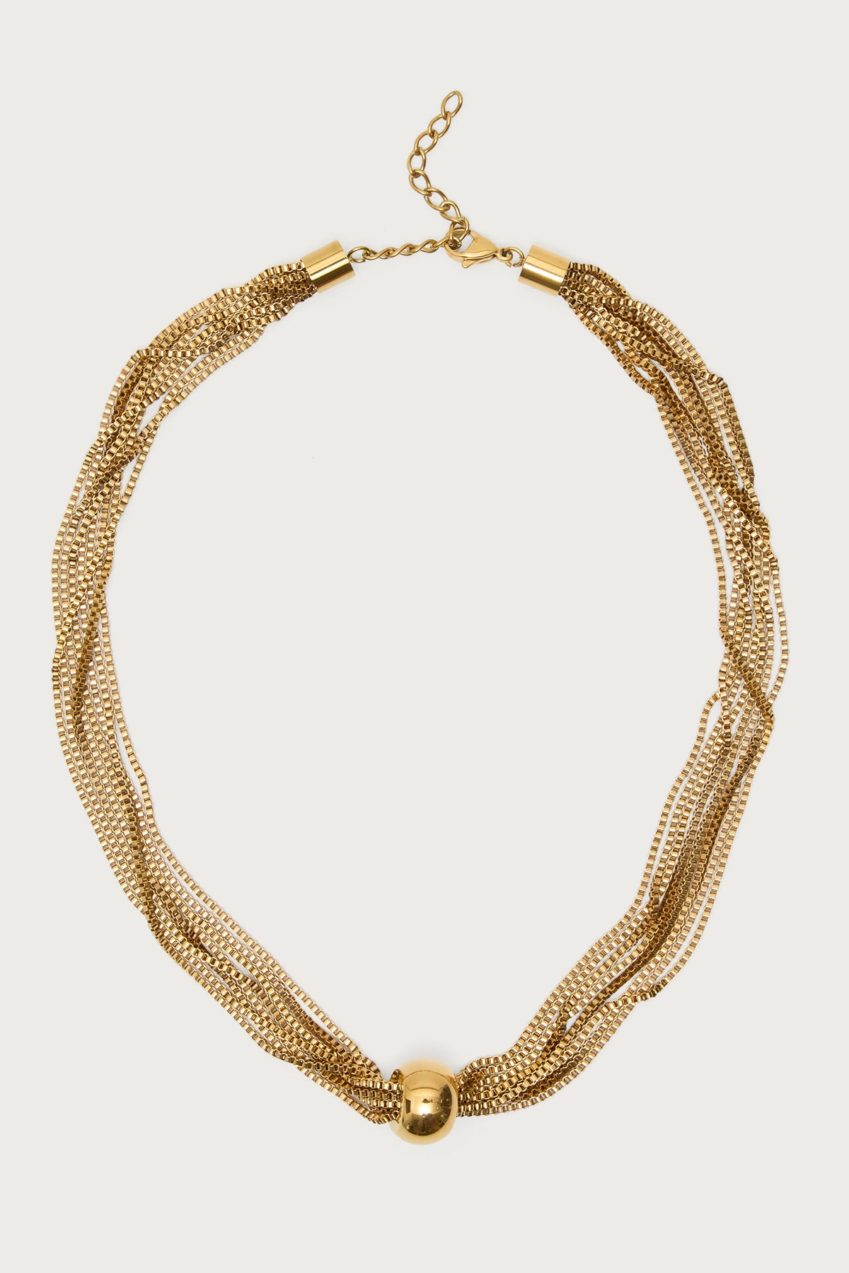 Layered Chain Ball Pendant Necklace - Image 2