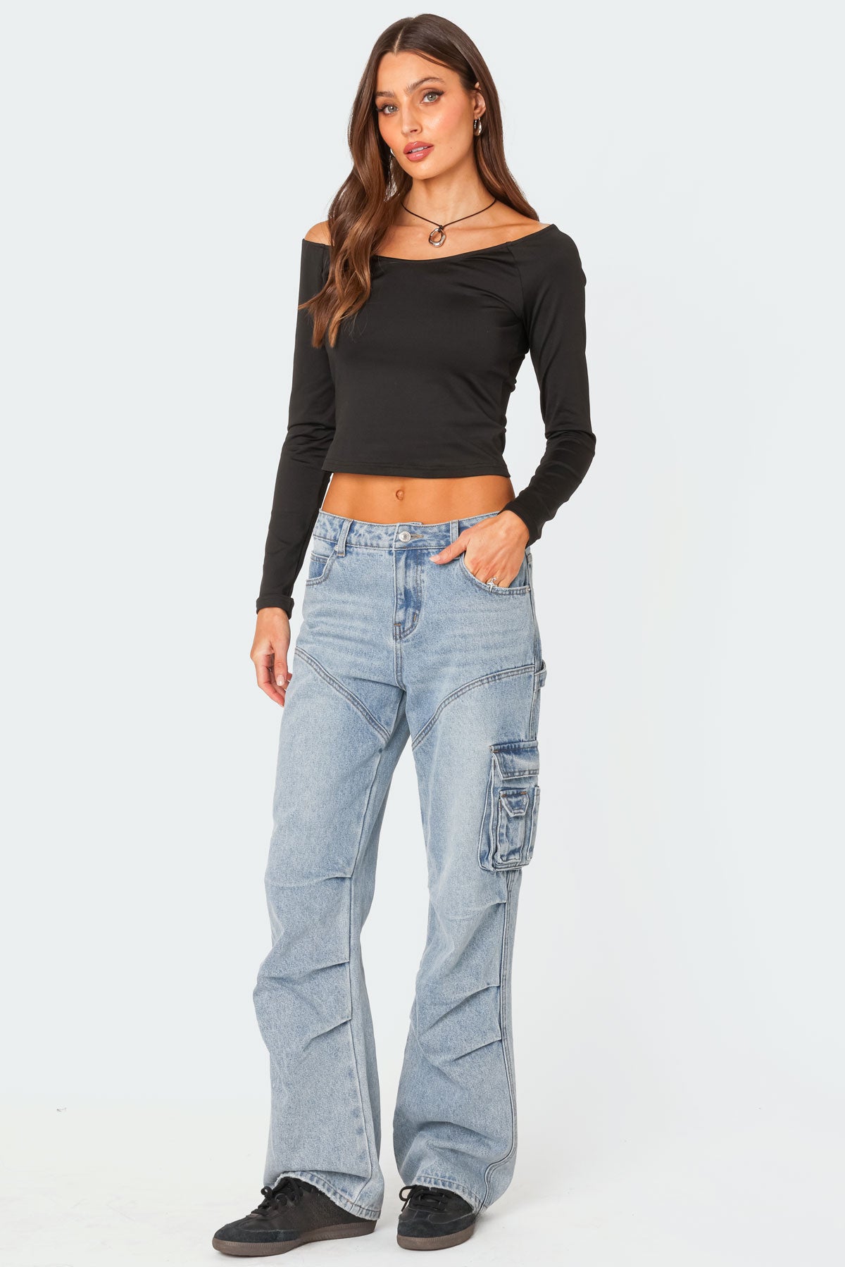 Tahlia V Neck Off Shoulder Top - Image 5