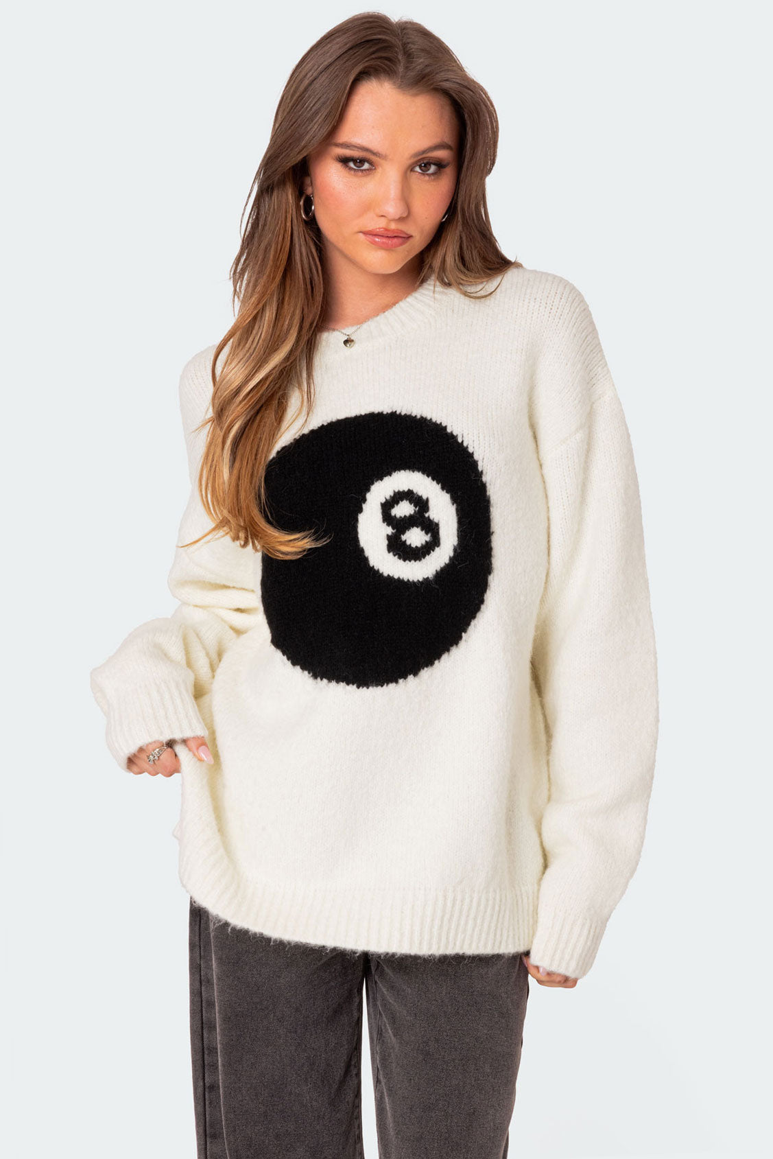 8 Ball Oversized Chunky Knit Sweater