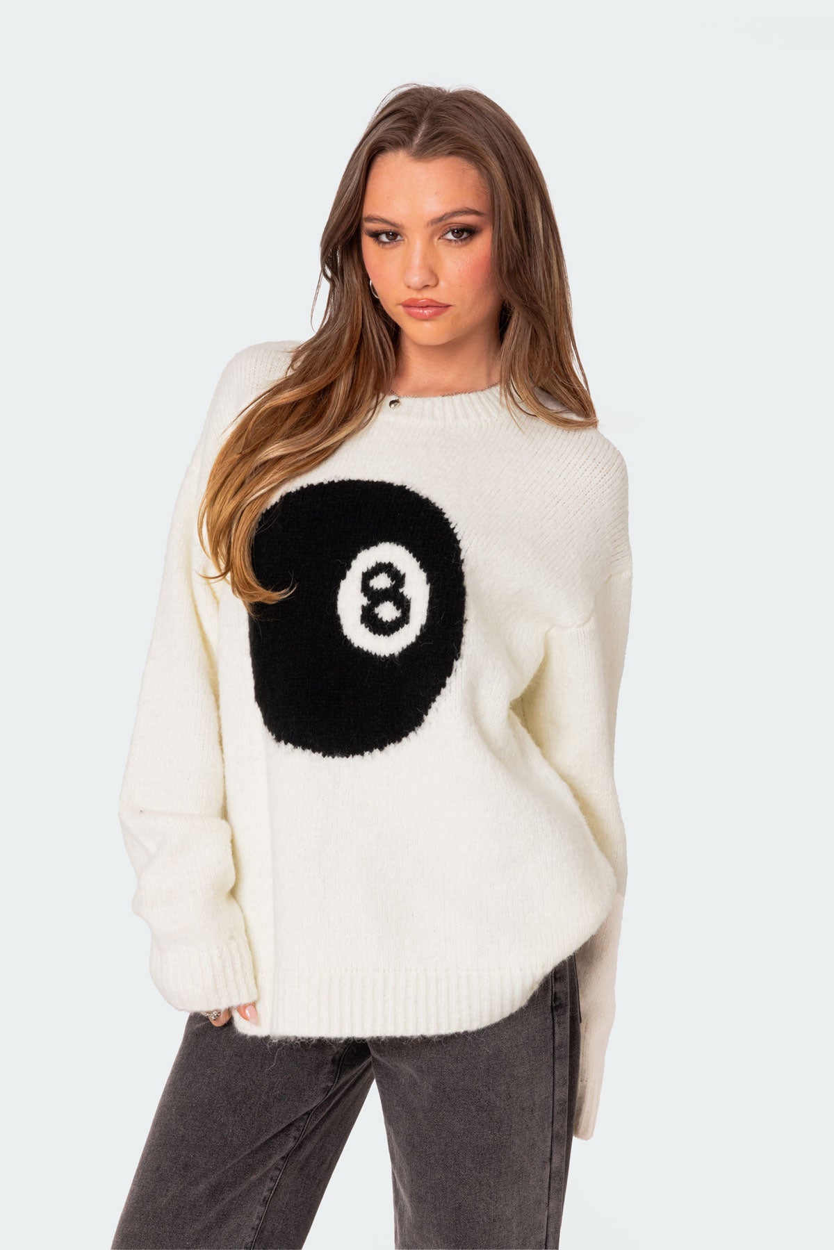 8 Ball Oversized Chunky Knit Sweater - Image 4