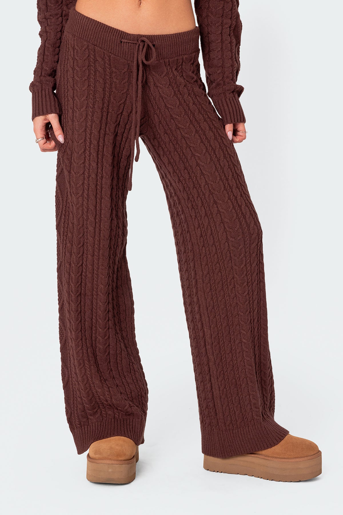 Jelena Relaxed Cable Knit Pants - Image 2