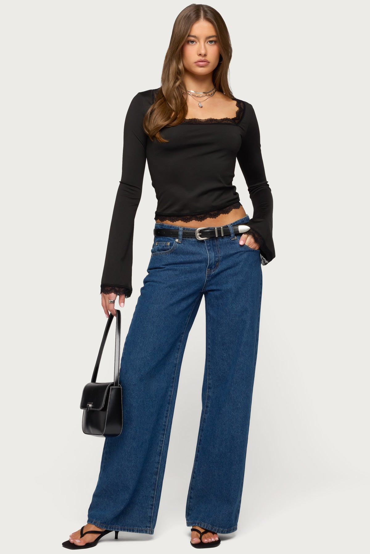 Kailin Lacey Flared Sleeve Top - Image 2