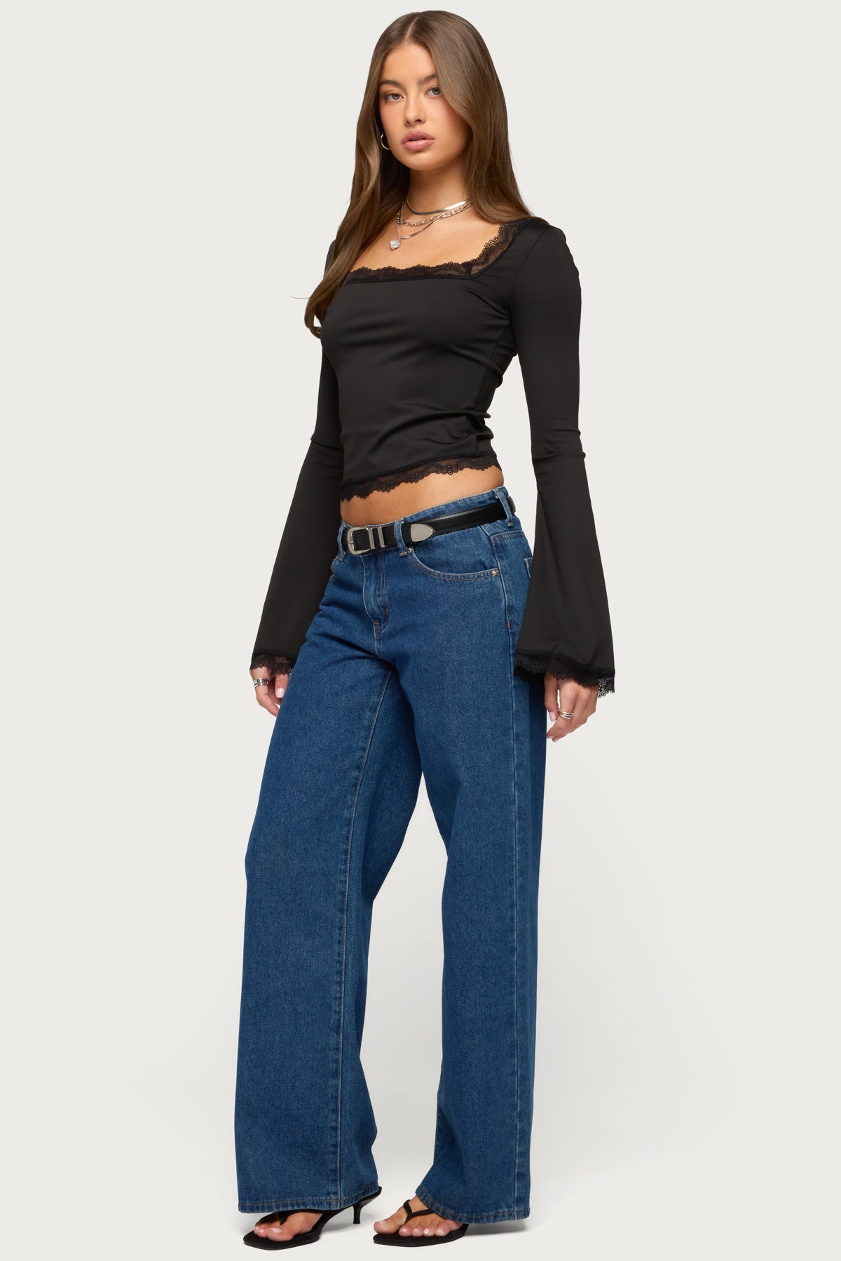 Kailin Lacey Flared Sleeve Top - Image 4