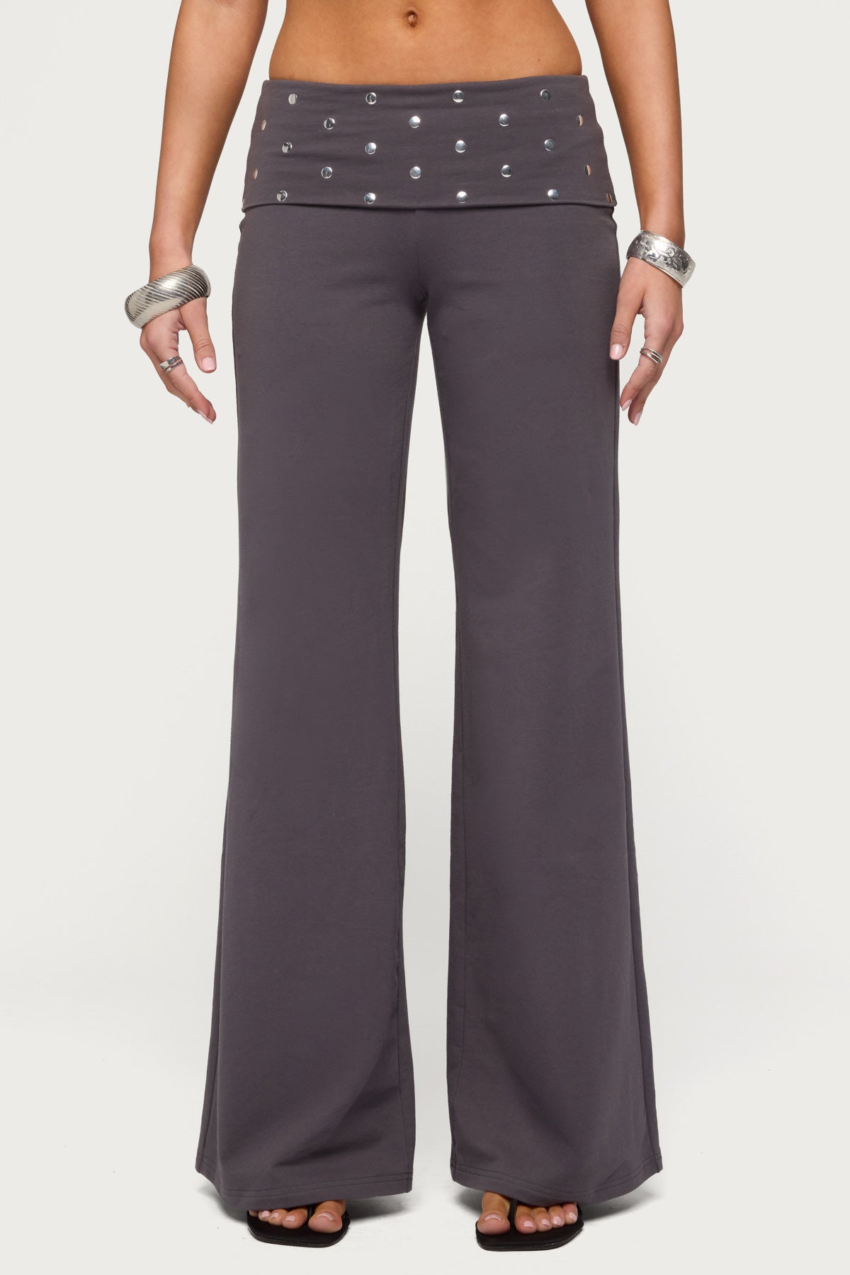 Breanna Studded Foldover Wide Leg Pants - Image 2