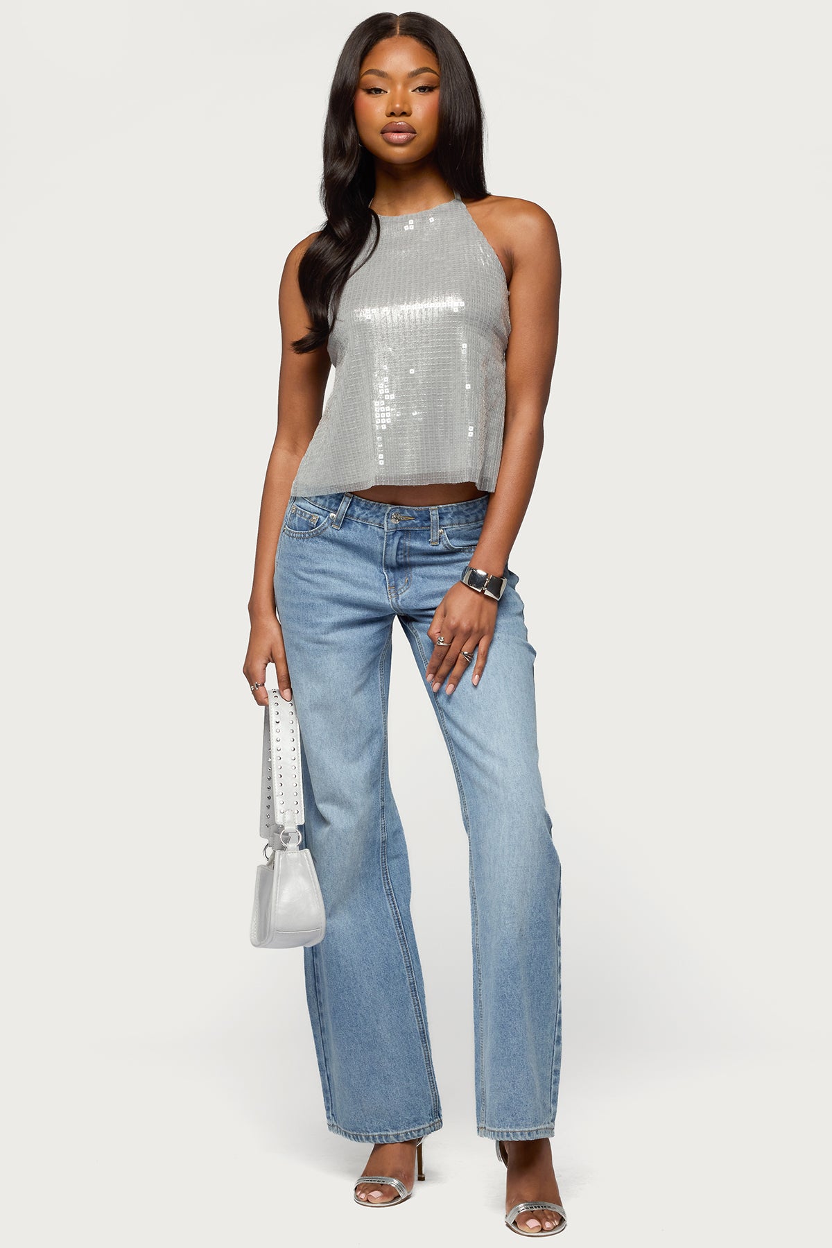 Itara Sequin Backless Halter Top - Image 2