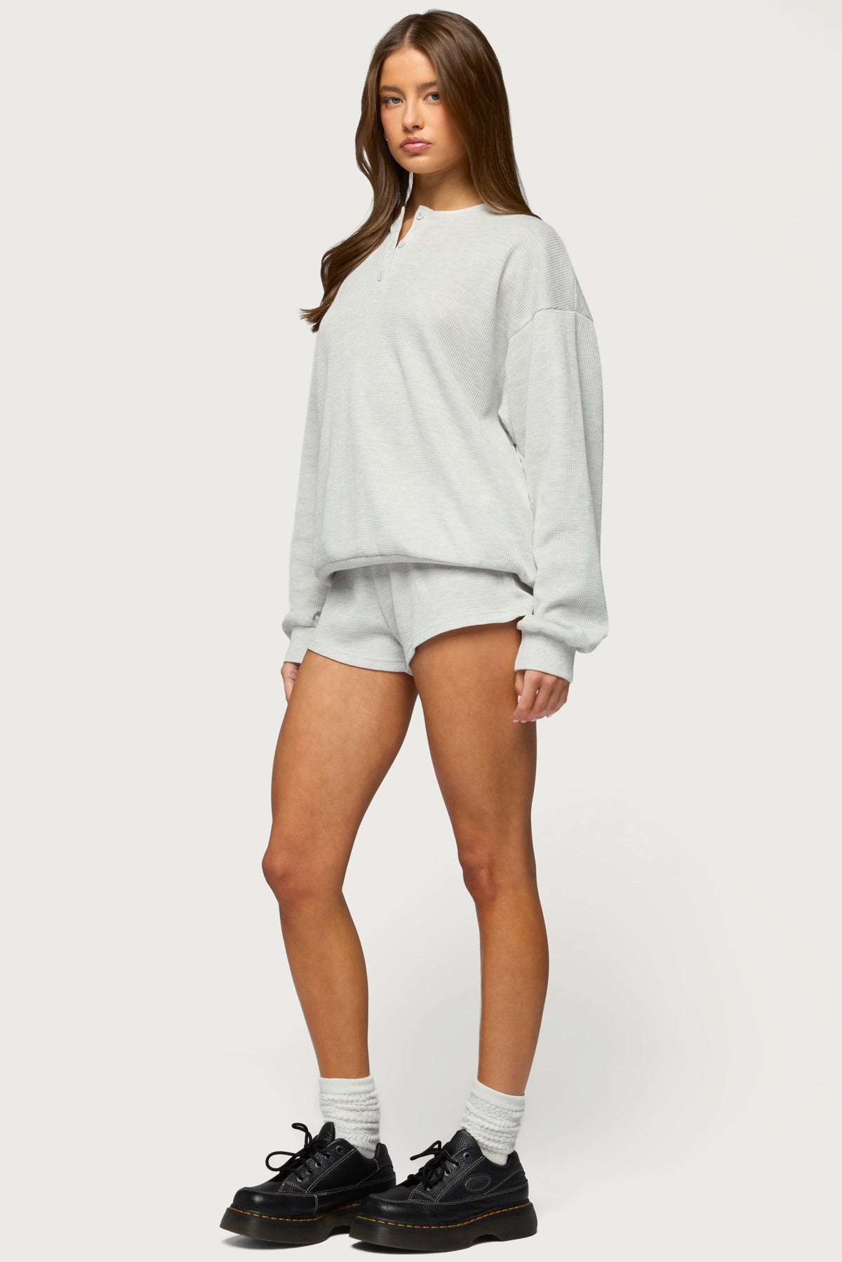 Baila Waffle Henley Top - Image 4