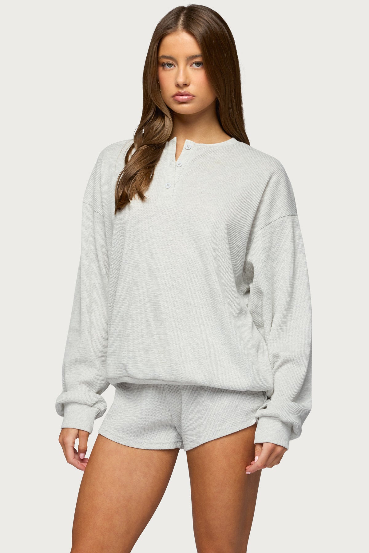 Baila Waffle Henley Top - Image 3