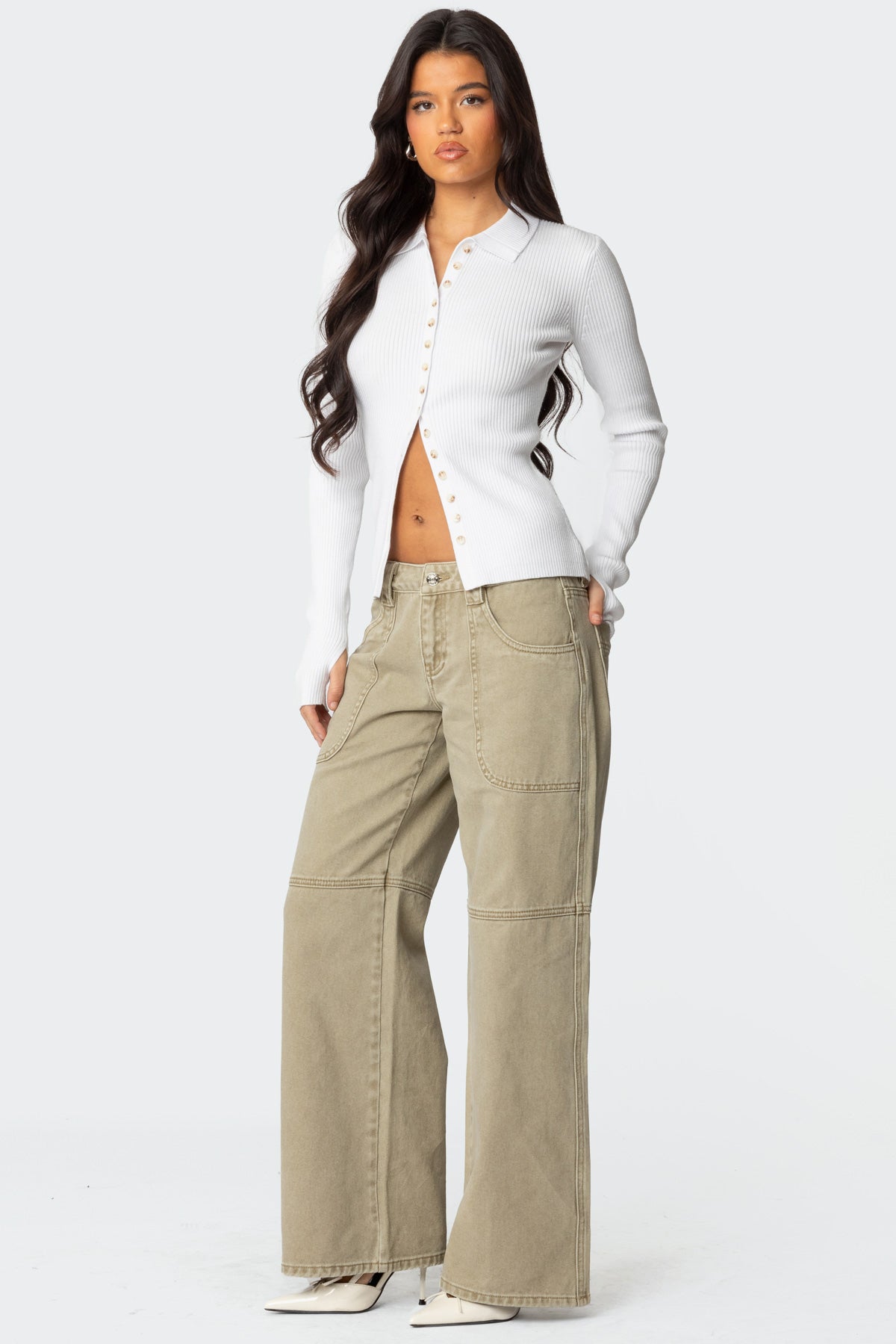 Morgan Low Rise Baggy Carpenter Jeans - Image 3