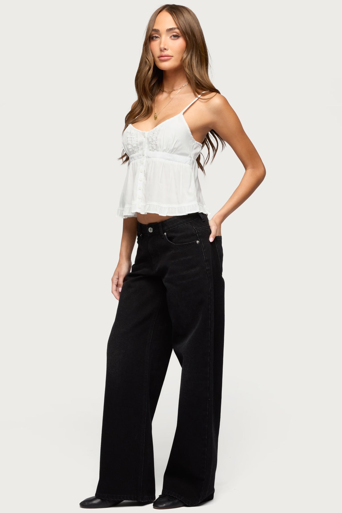 Halsey Ruffle Tank Top - Image 4